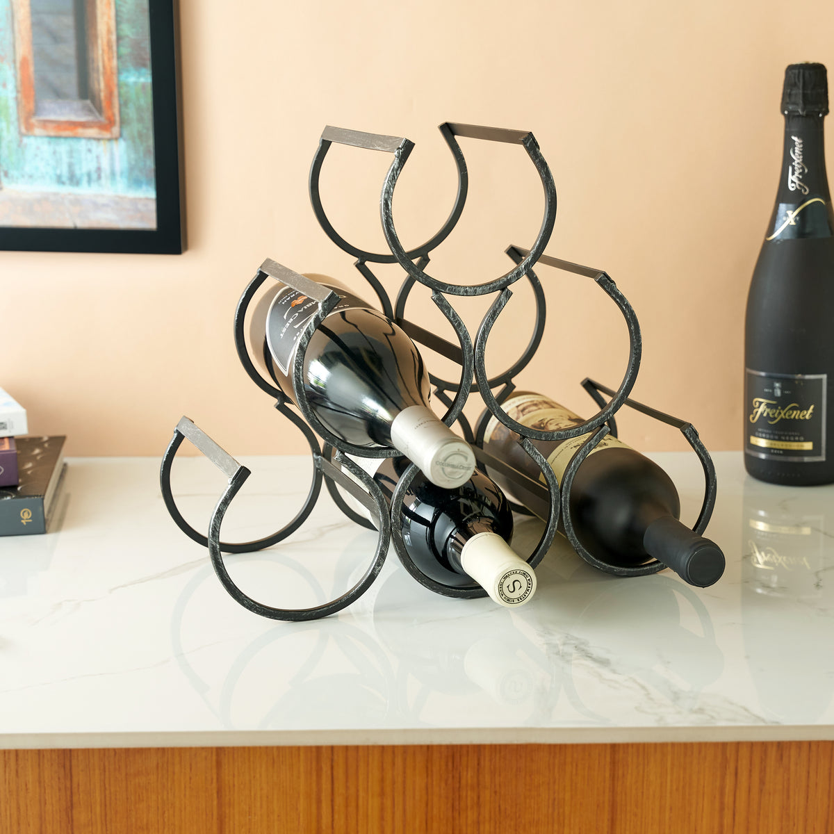 Metal best sale bottle rack