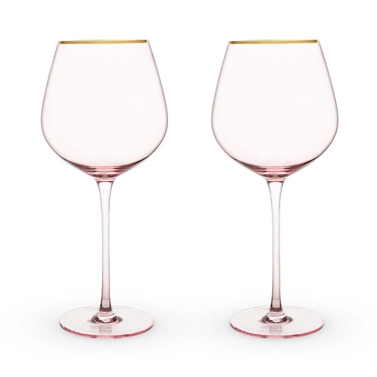 Twine Rose Red Wine Glasses, Lead-Free Crystal, Pink Tinted Wine Glasses  with Gold Rim, Long Stem Glassware Set for Wedding, Housewarming,  Anniversary, Birthday Gifts, Home Bar, 20 oz, Set of 2 – Twine Living