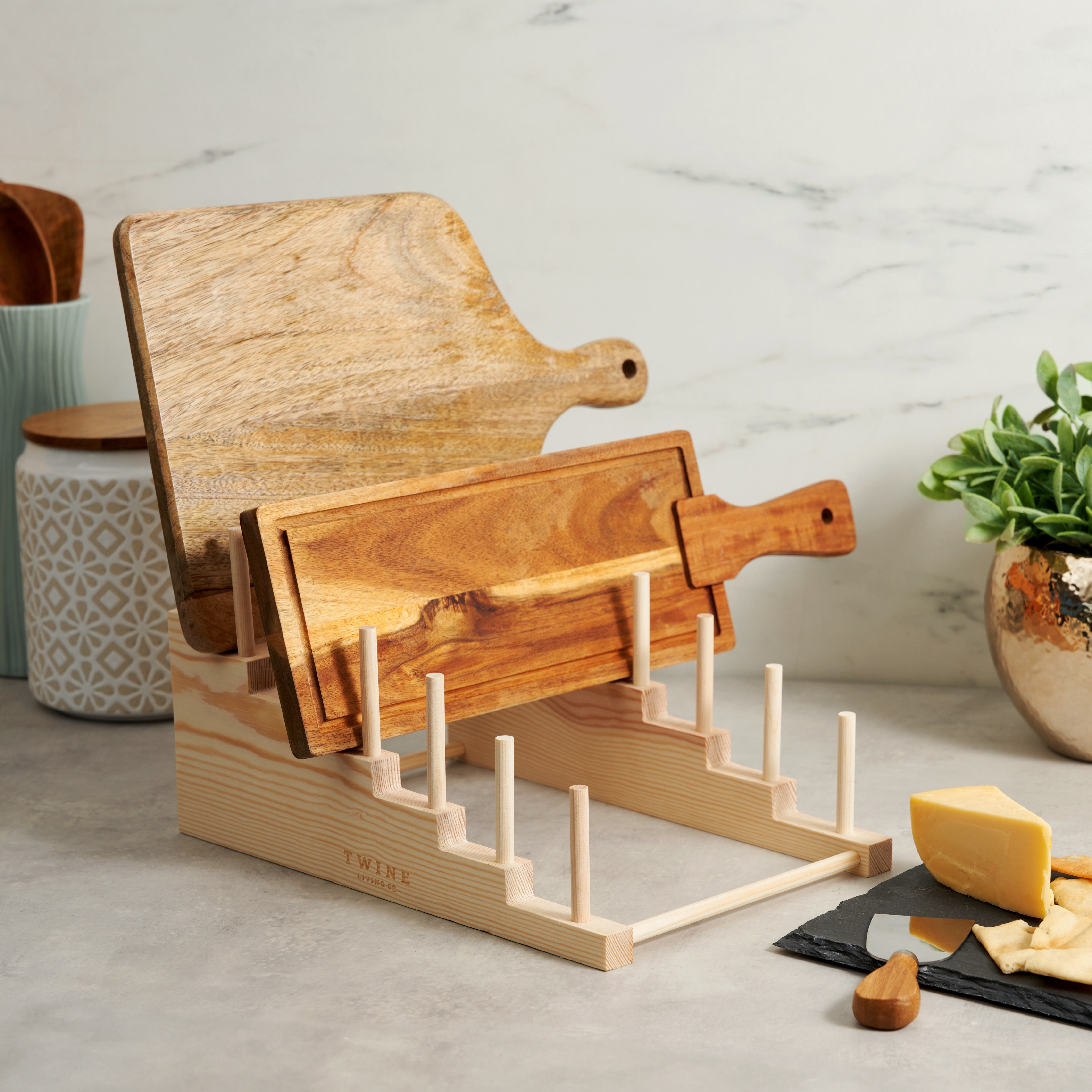Tiered Pine Cheese Board Display - Thumbnail 2