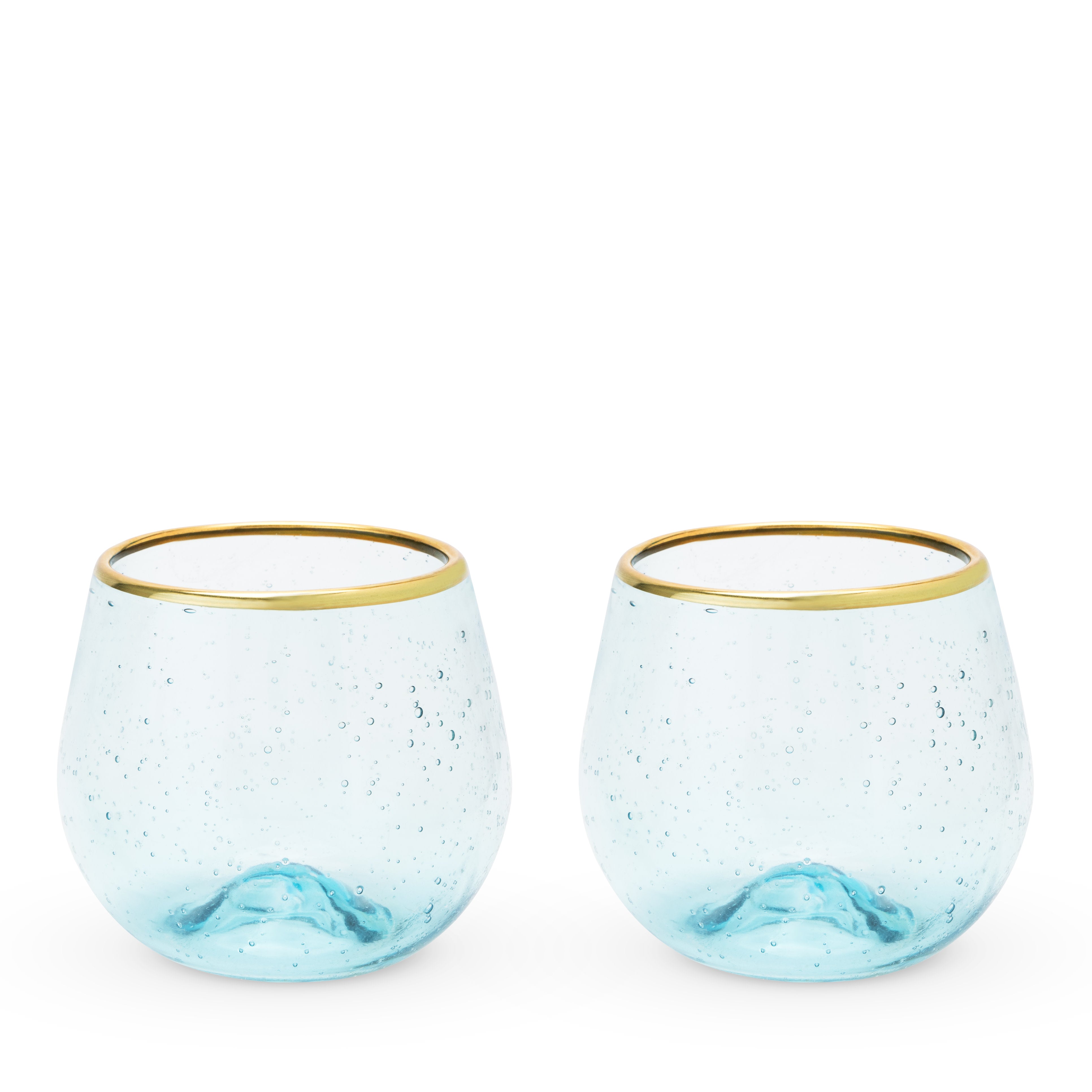 Twine Living Aqua Bubble Stemless Wine Glass - Thumbnail 2