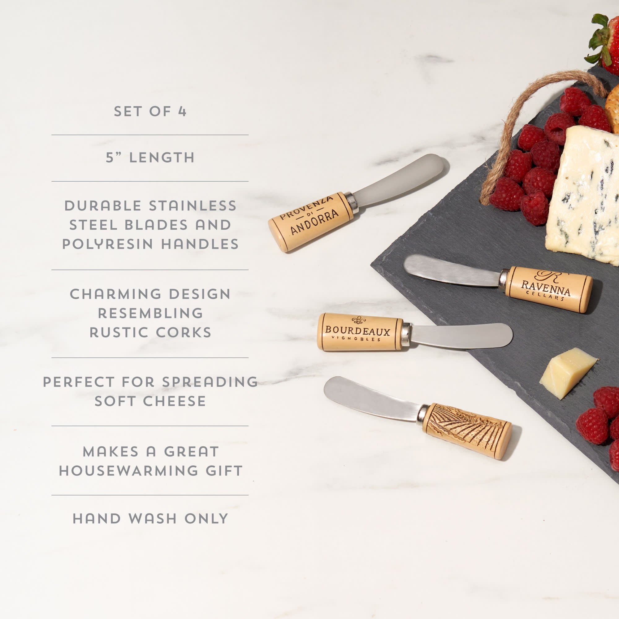 Cork Handled Cheese Spreader Set - Thumbnail 4