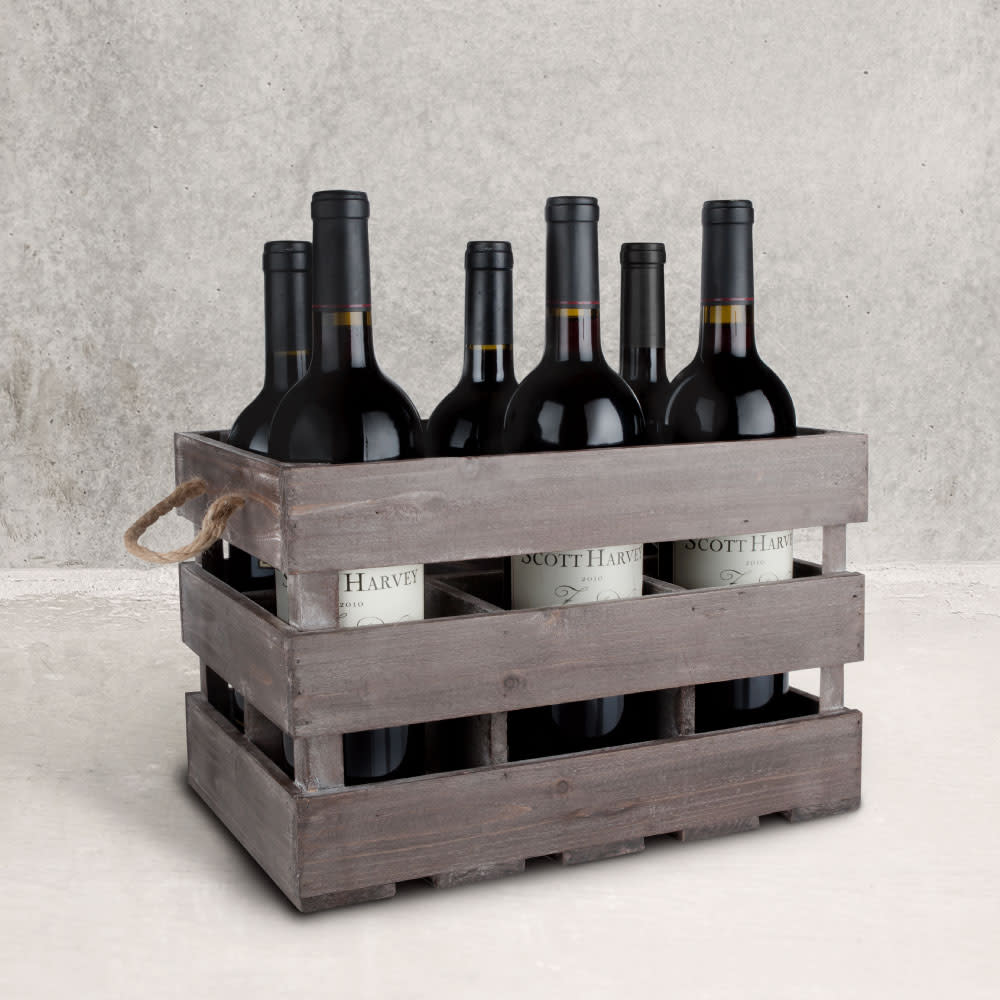 Wooden 6-Bottle Crate - Thumbnail 2