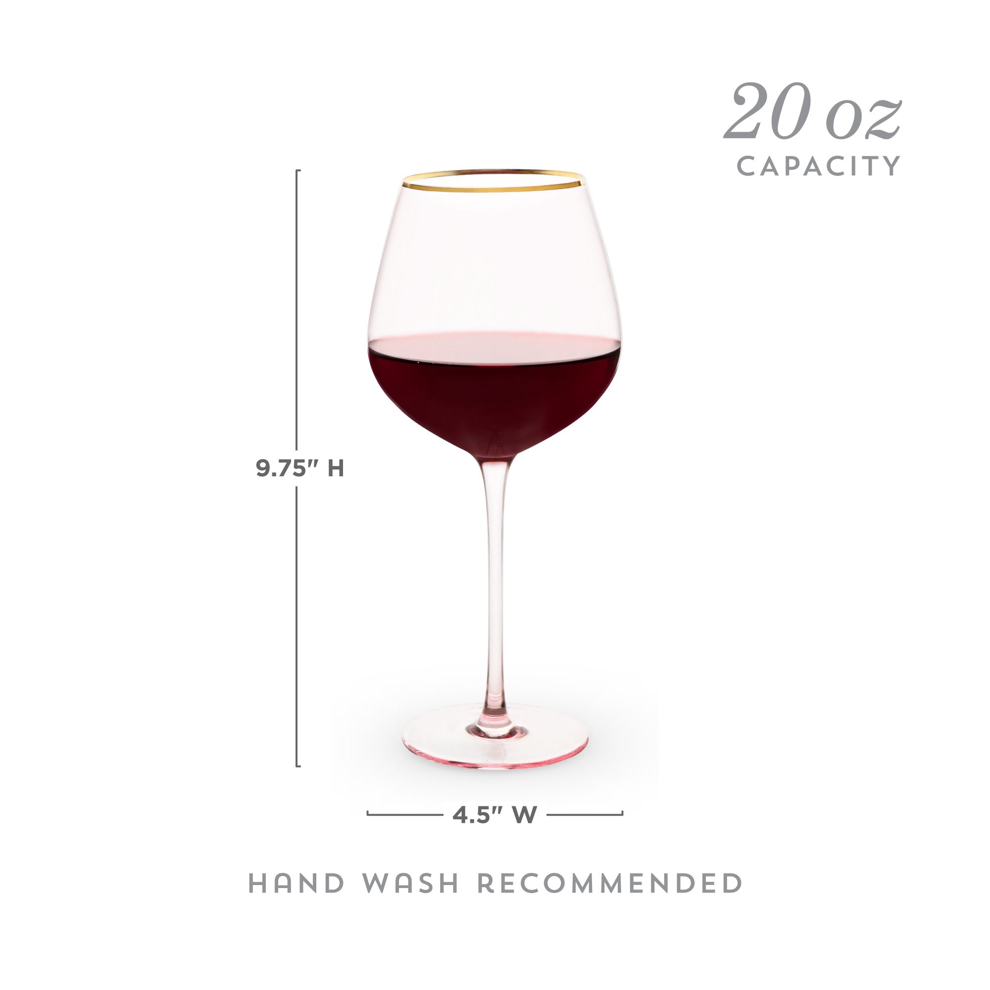 Rose Crystal Red Wine Glass Set - Thumbnail 5