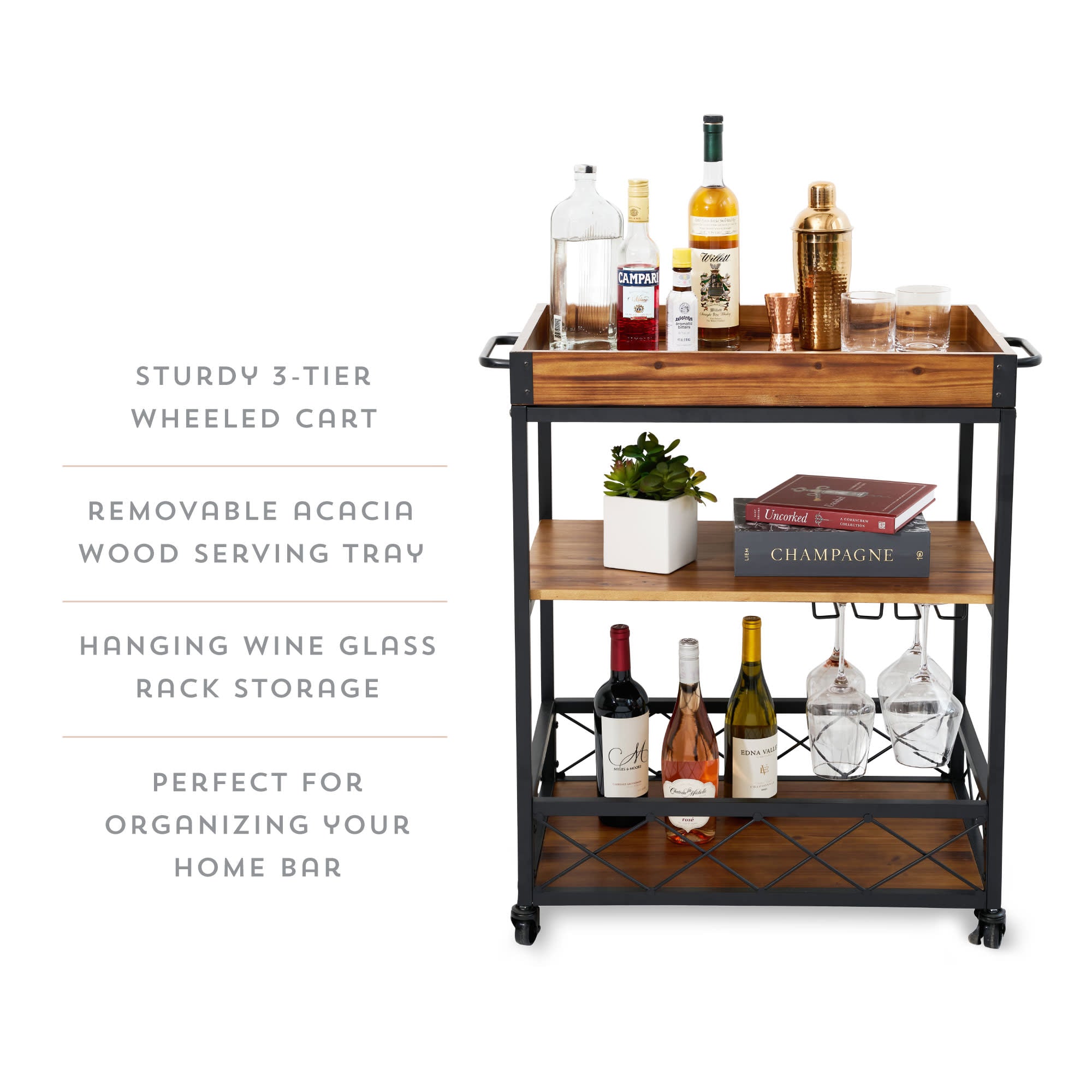 Modern Manor Bar Cart - Thumbnail 2