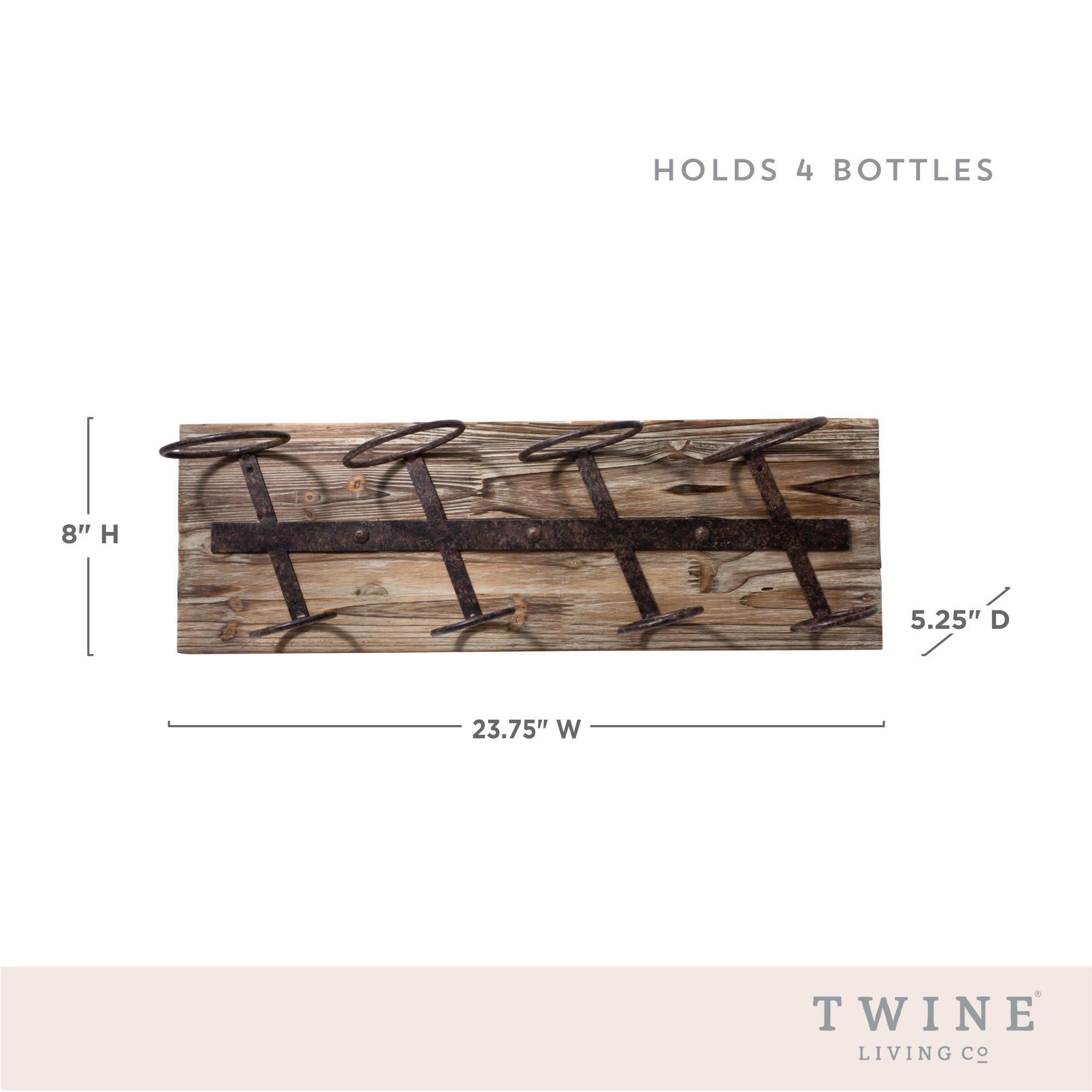 Metal and Wood Wine Rack - Thumbnail 2