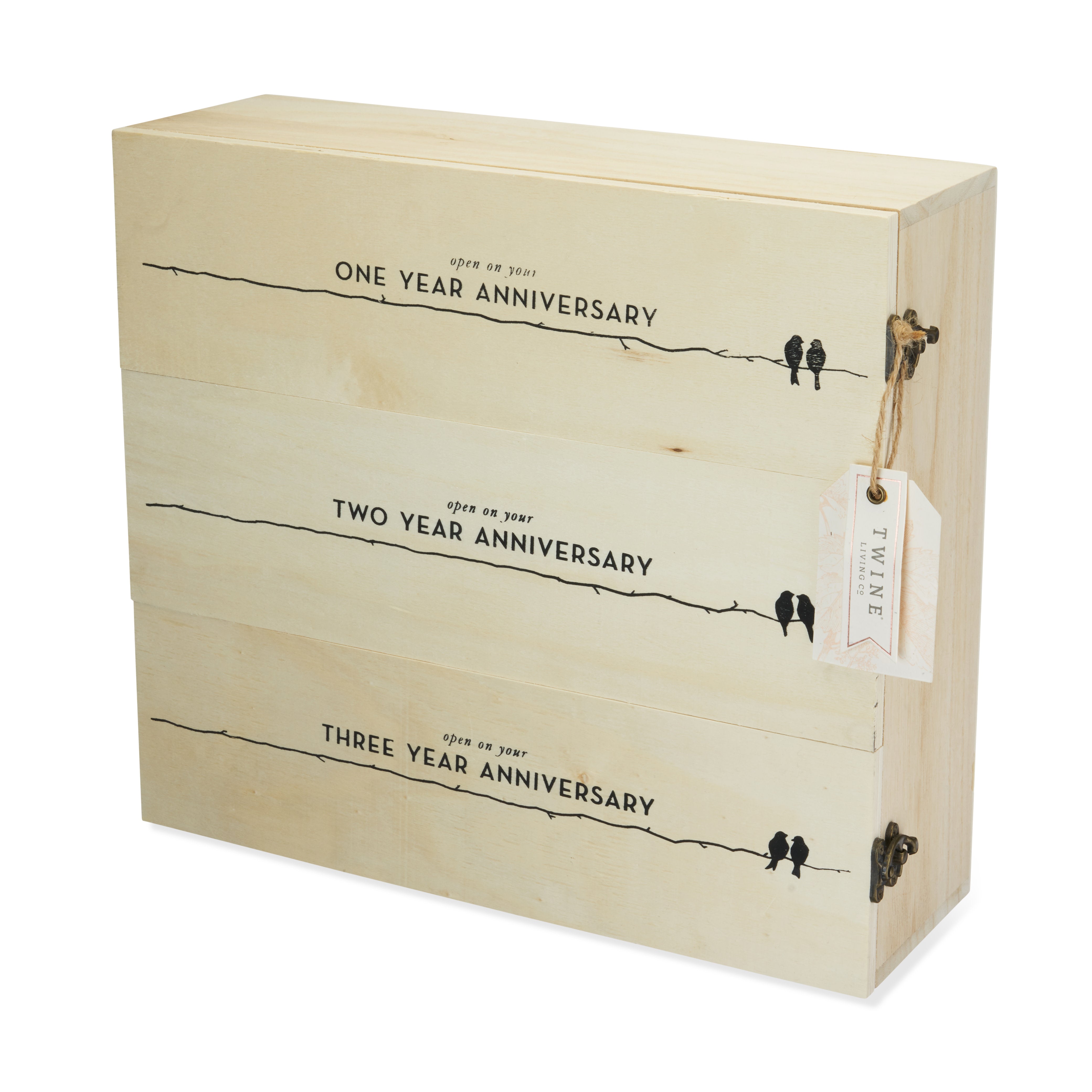 Newlyweds Anniversary Wooden Wine Box - Thumbnail 2