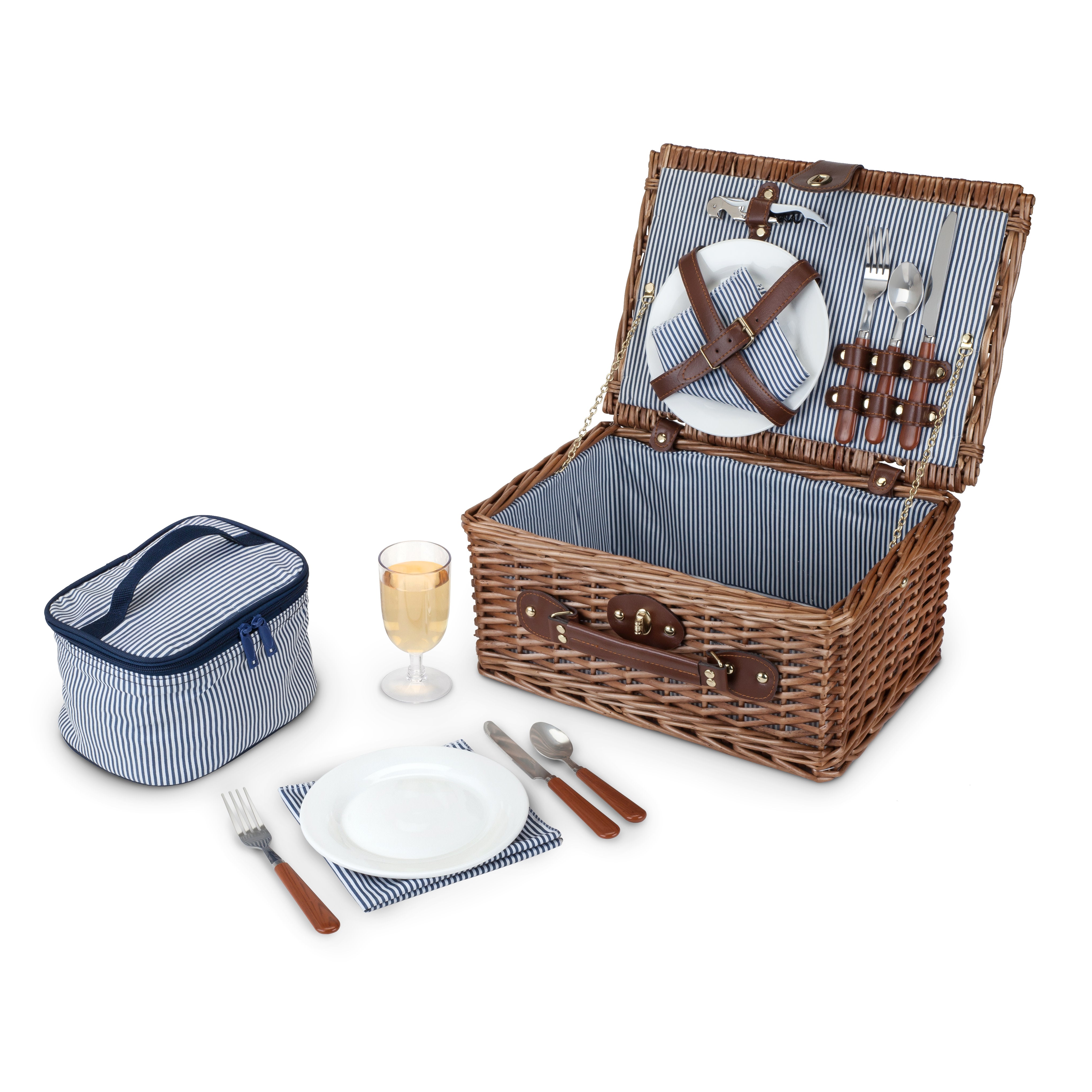 Newport Wicker Picnic Basket Set - Thumbnail 2