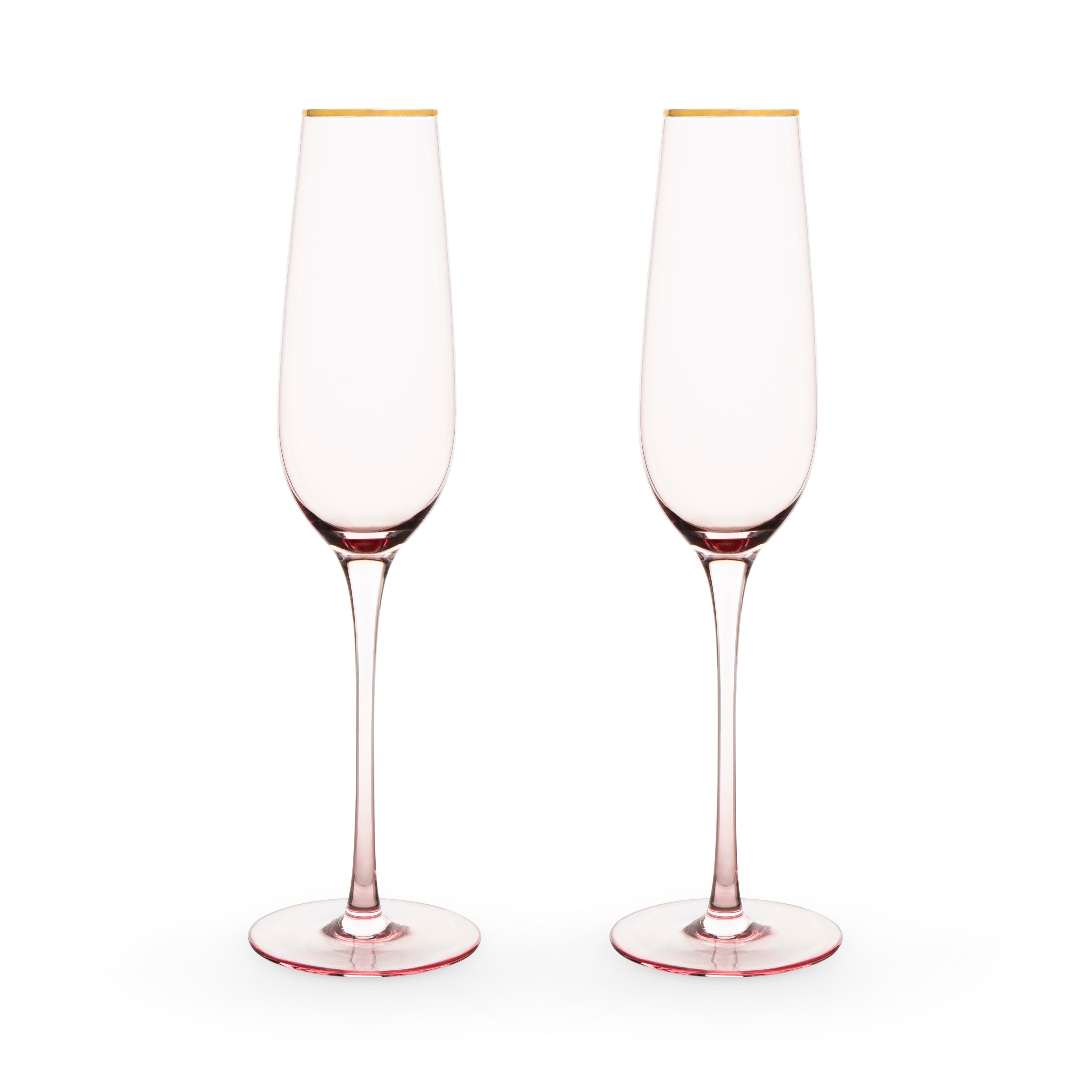 Rose Crystal Champagne Flute Set