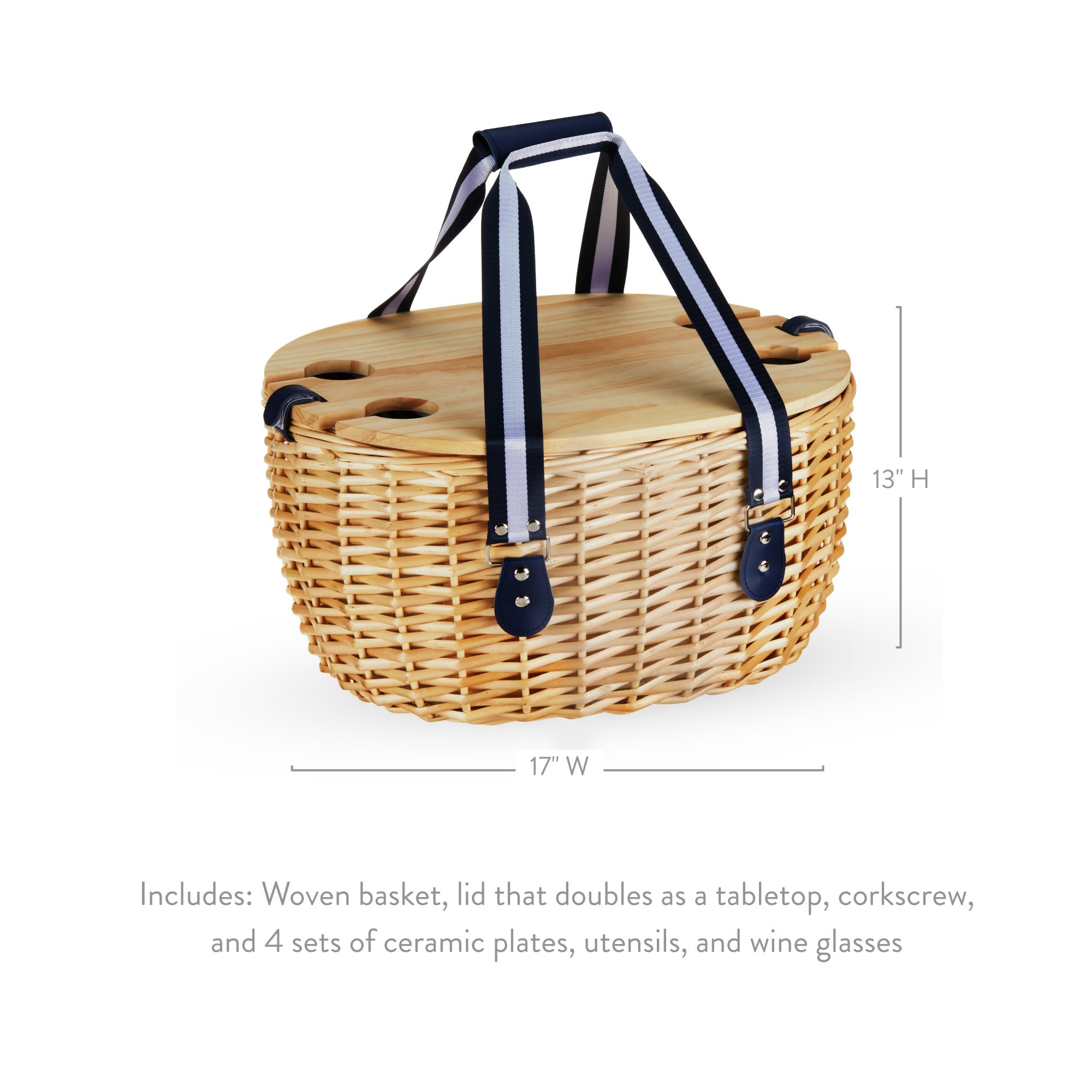 Central Park Willow Picnic Basket for Four - Thumbnail 3