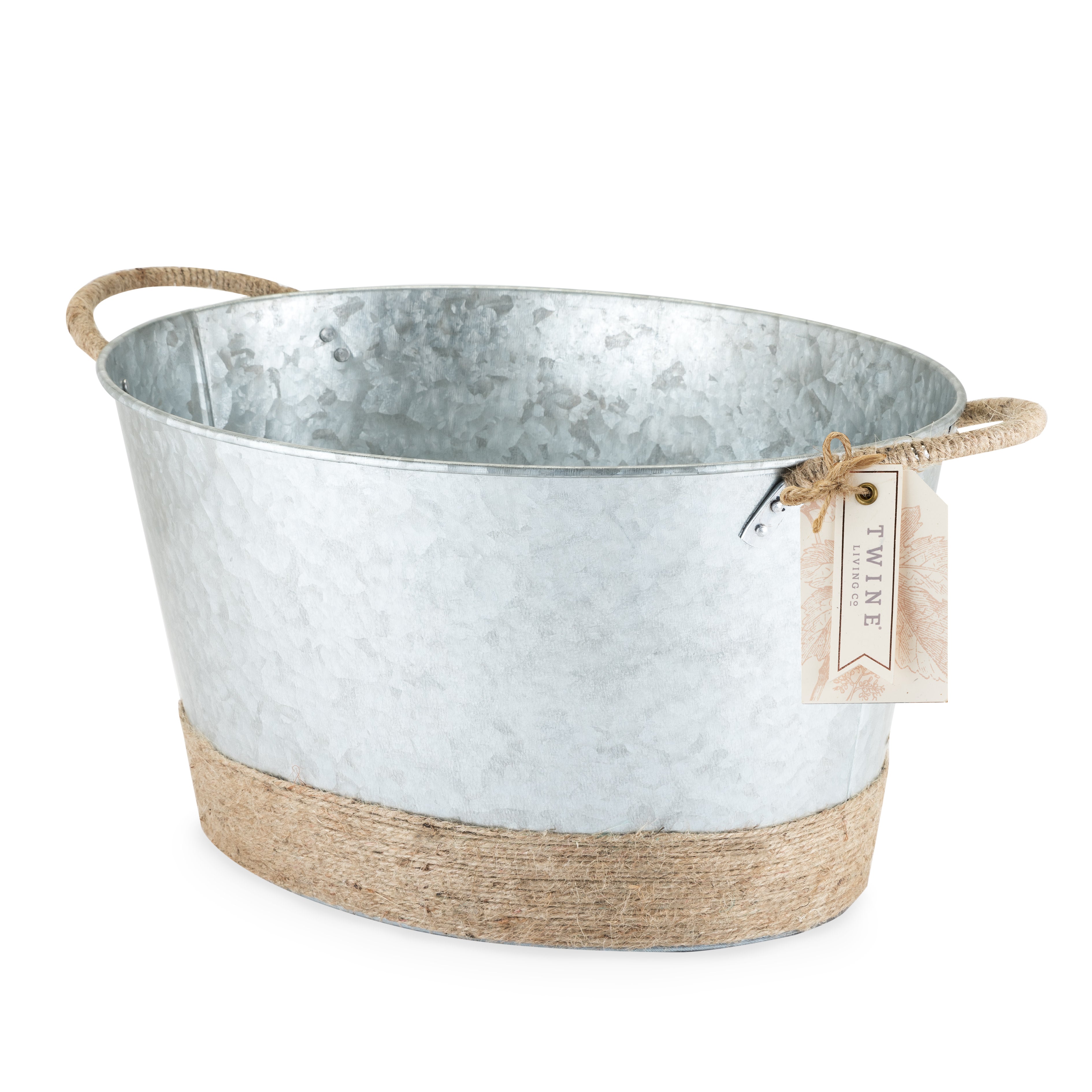 Jute Rope Wrapped Tub - Thumbnail 2
