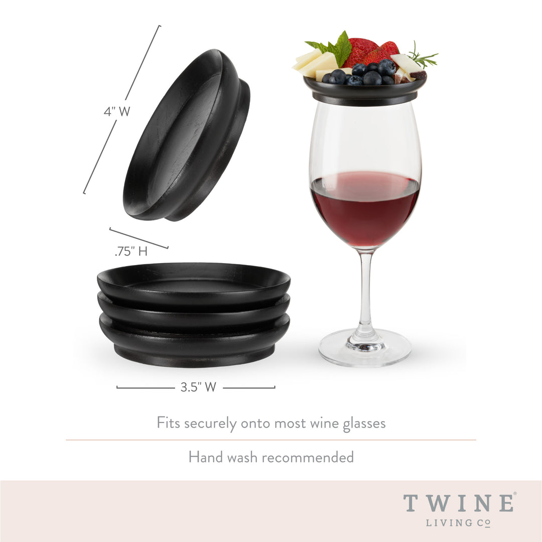 Twine Mahogany Wine Glass Topper Appetizer Plates, Drink Cup Covers, Rustic Wine  Glass Picnic Plates for Outdoor Party, Party Supplies, Set of 4, Mahogany –  Twine Living