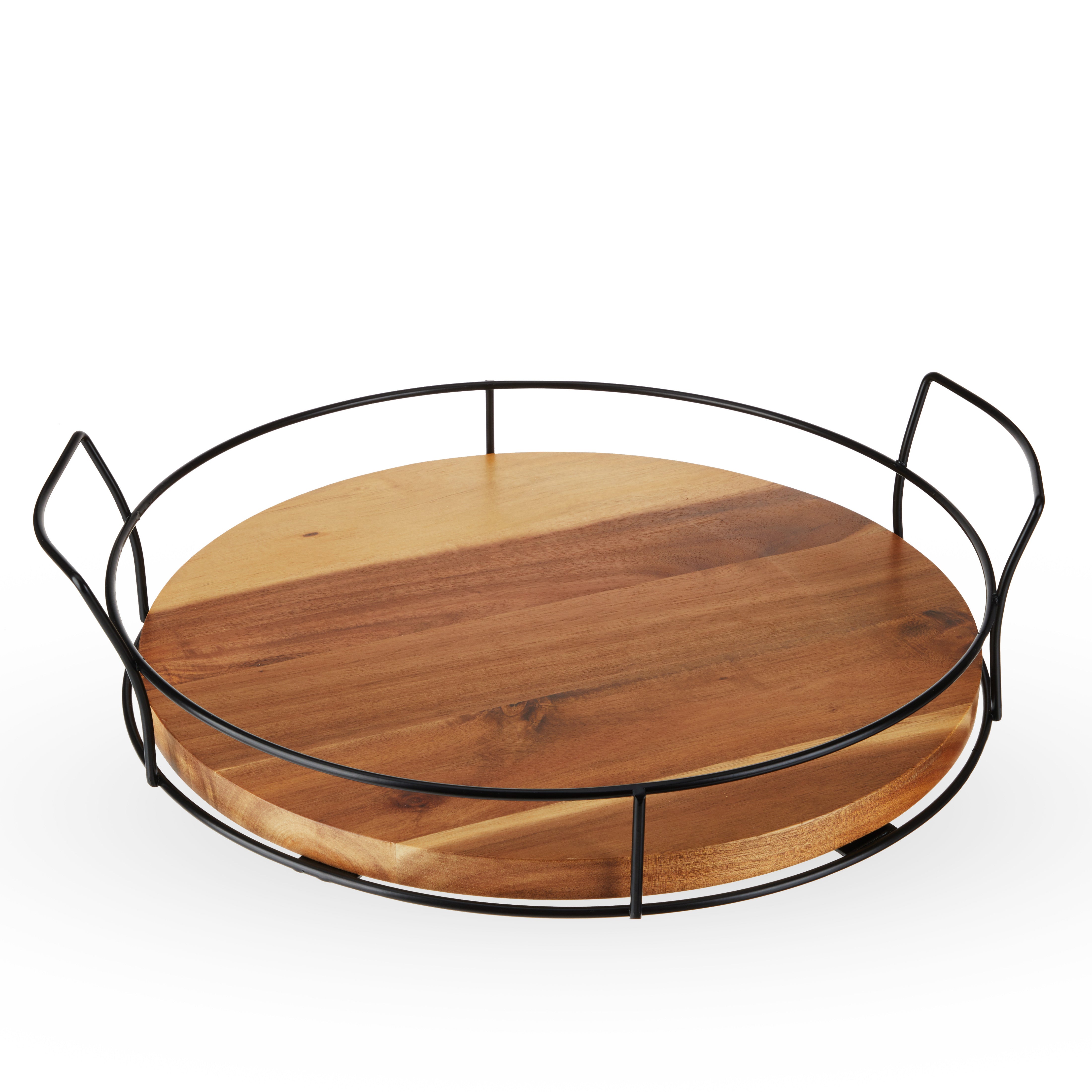 Twine Acacia Wood Cocktail Tray, Outdoor Entertaining, Easy Carry