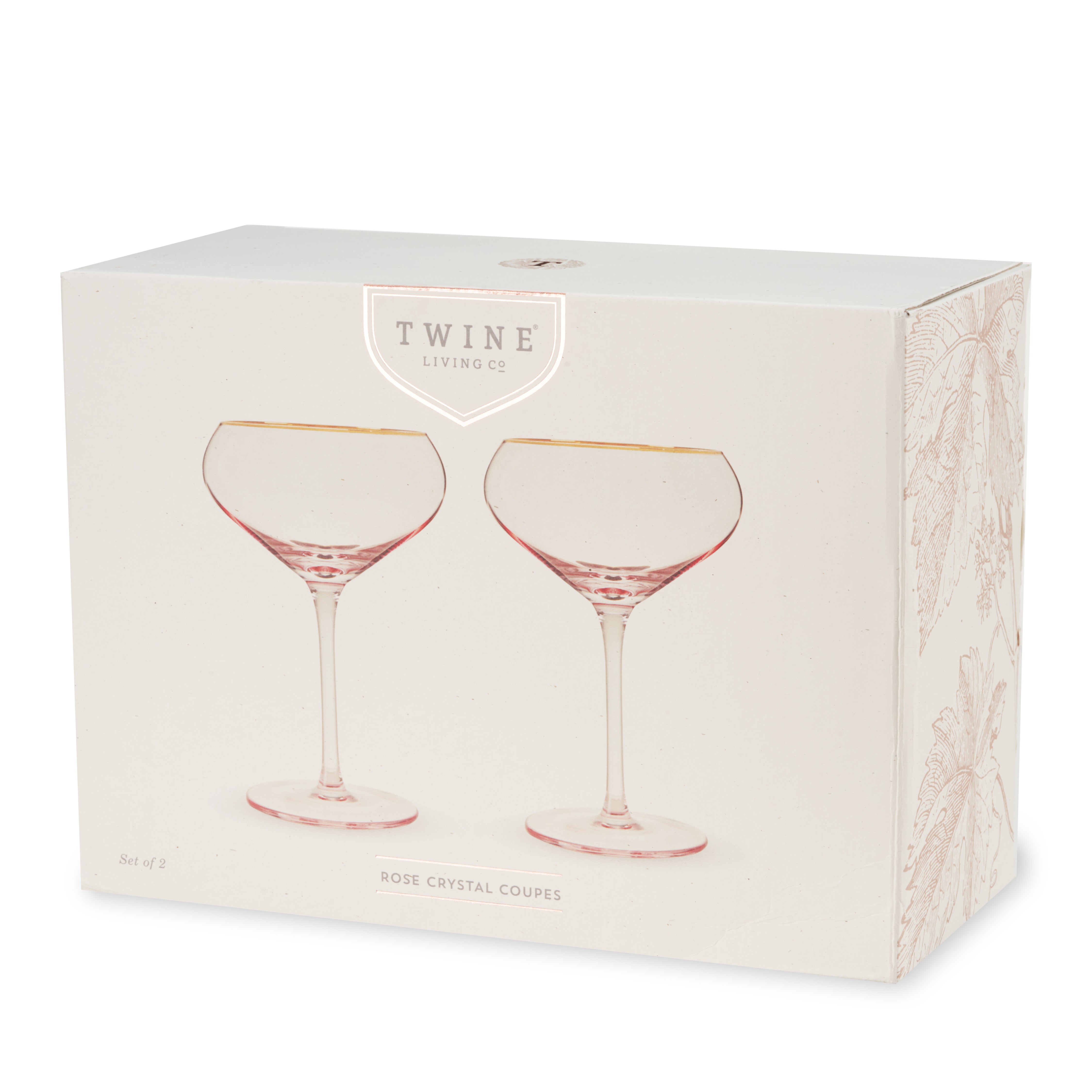 Rose Crystal Coupe Glasses, Set of 2 - Thumbnail 4