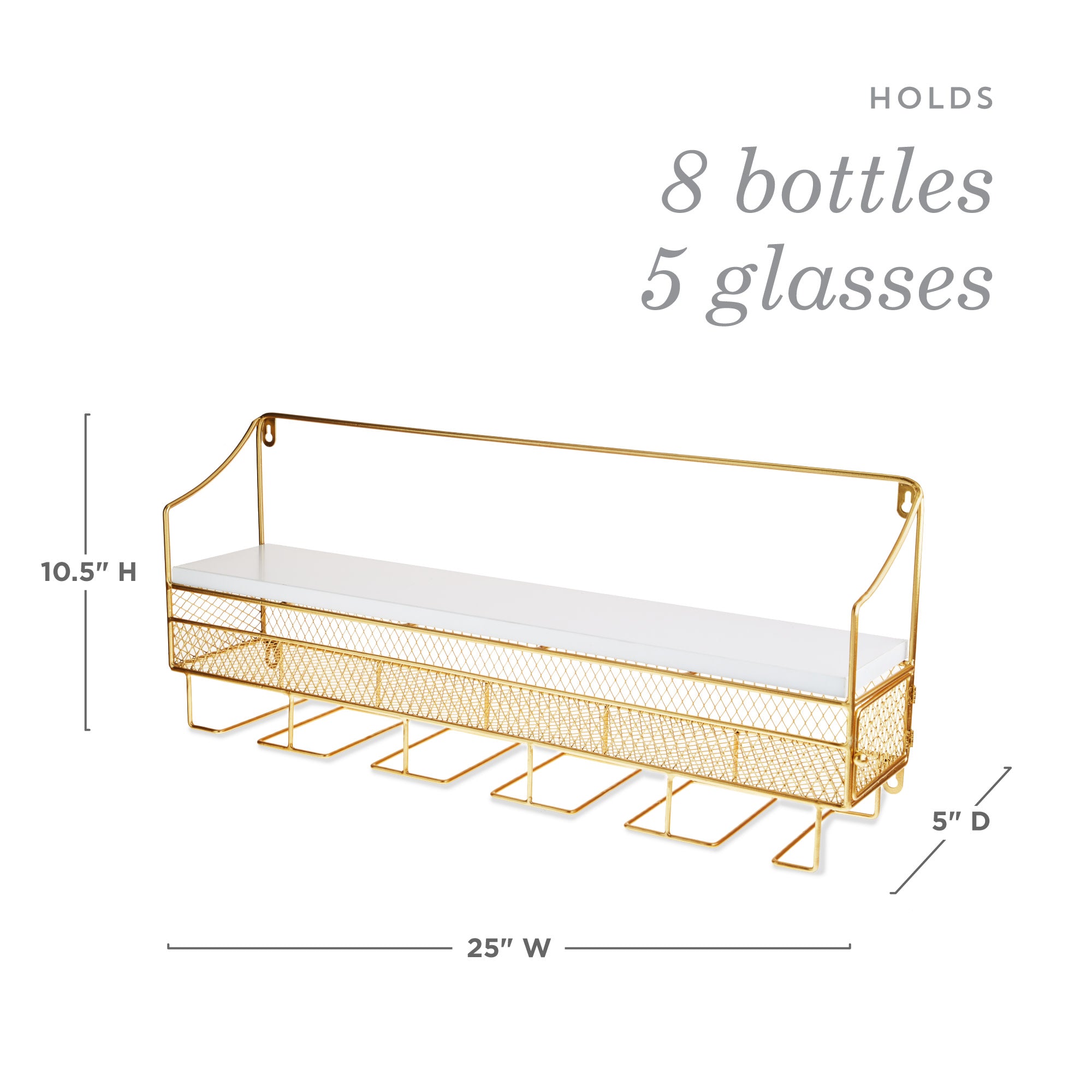 Wall Mounted Wine Rack & Cork Storage in Gold - Thumbnail 3