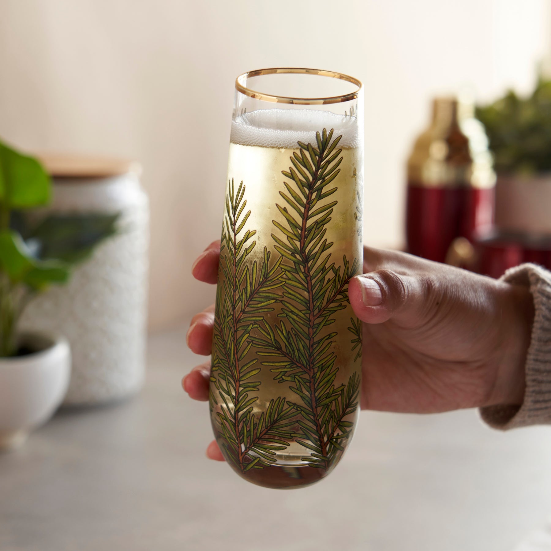 Stemless champagne glass standard confetti antique bronze – Create