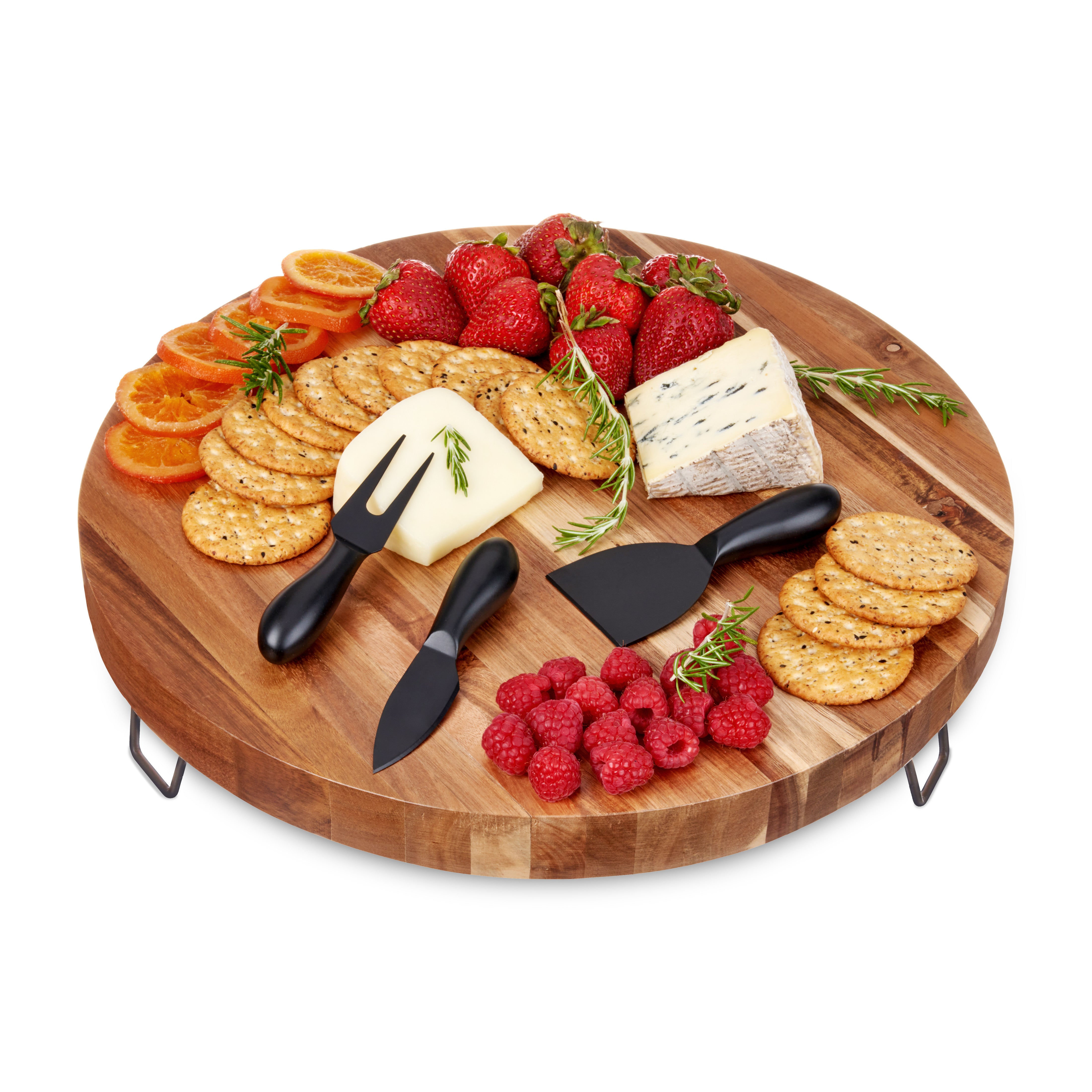 Acacia Footed Cheese Board & Knife Set - Thumbnail 2