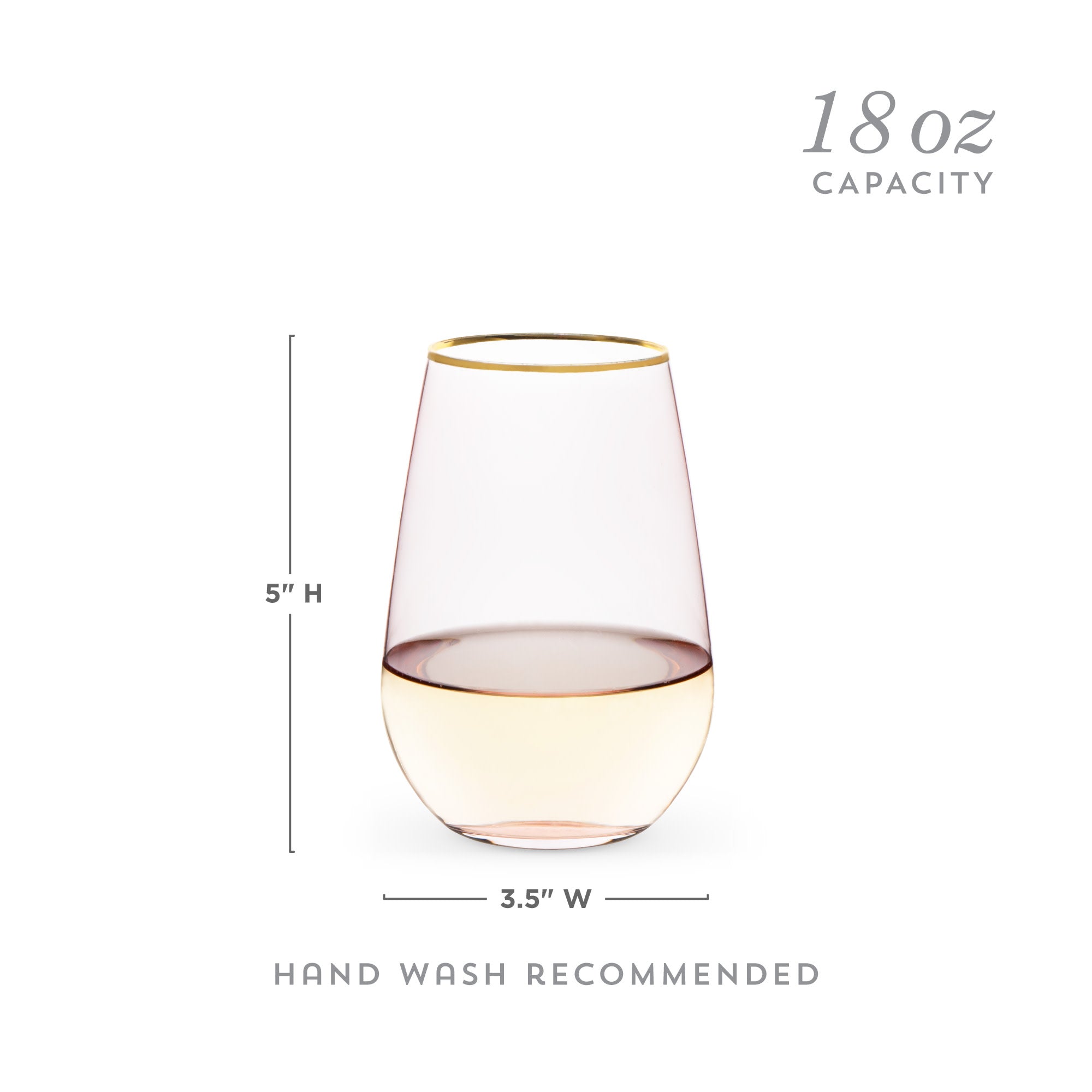 Rose Crystal Stemless Wine Glass Set - Thumbnail 4