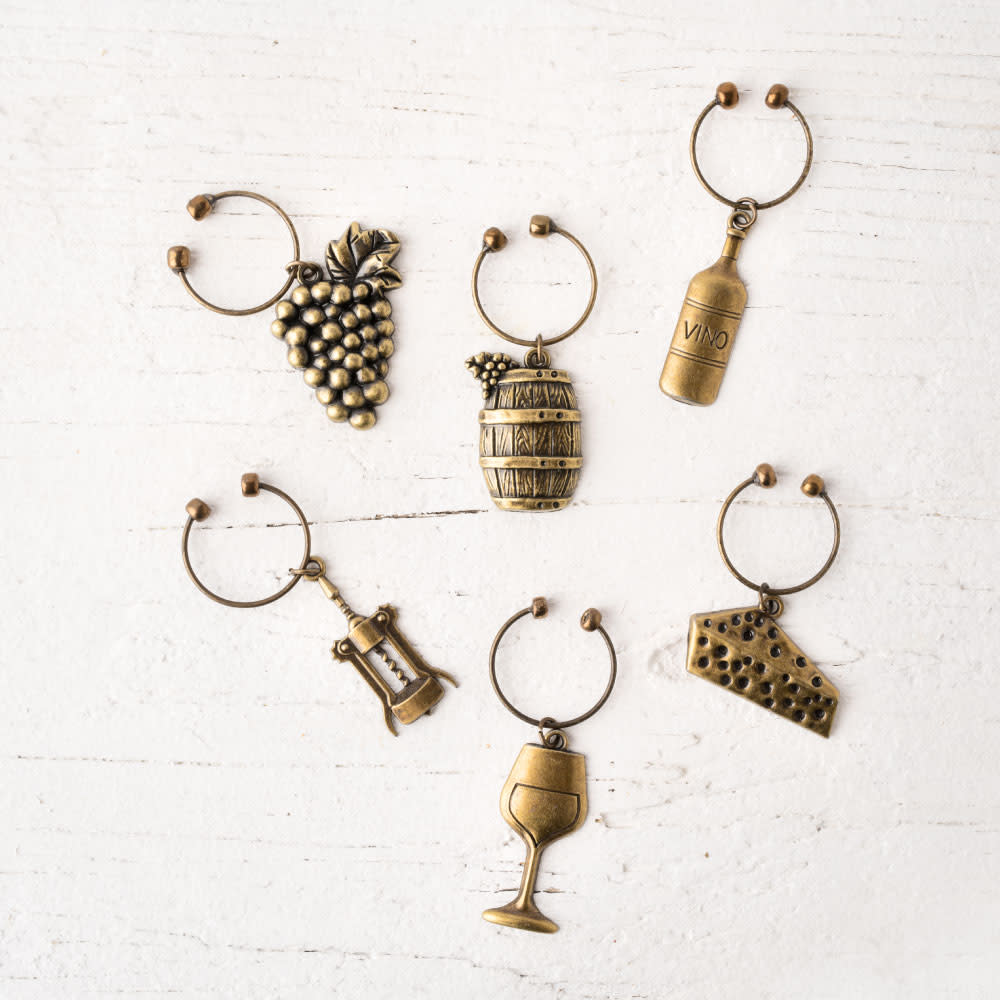 glass wine charms Vineyard Wine Charms by Twine