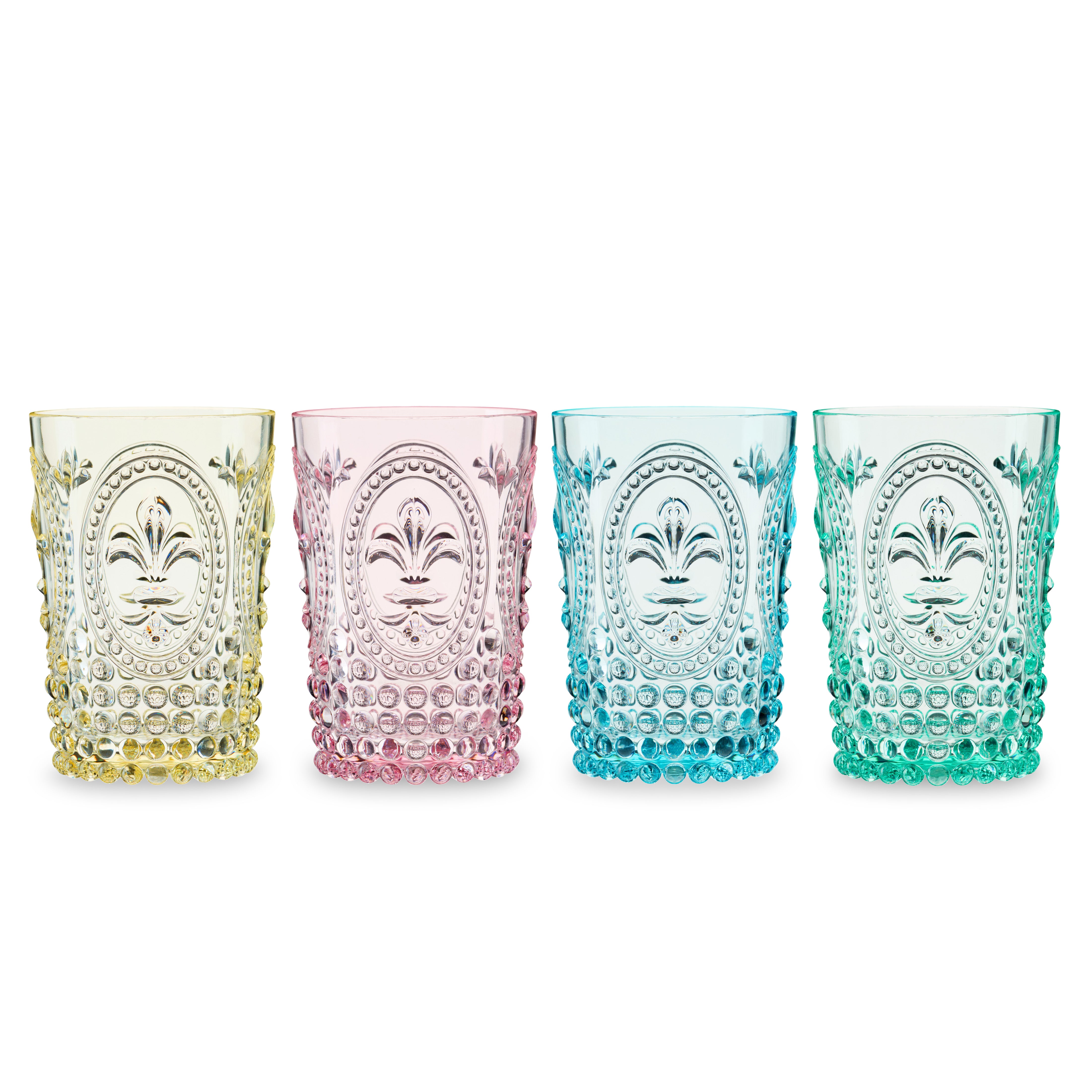 Acrylic Embossed Tumblers, Set of 4 - Thumbnail 3