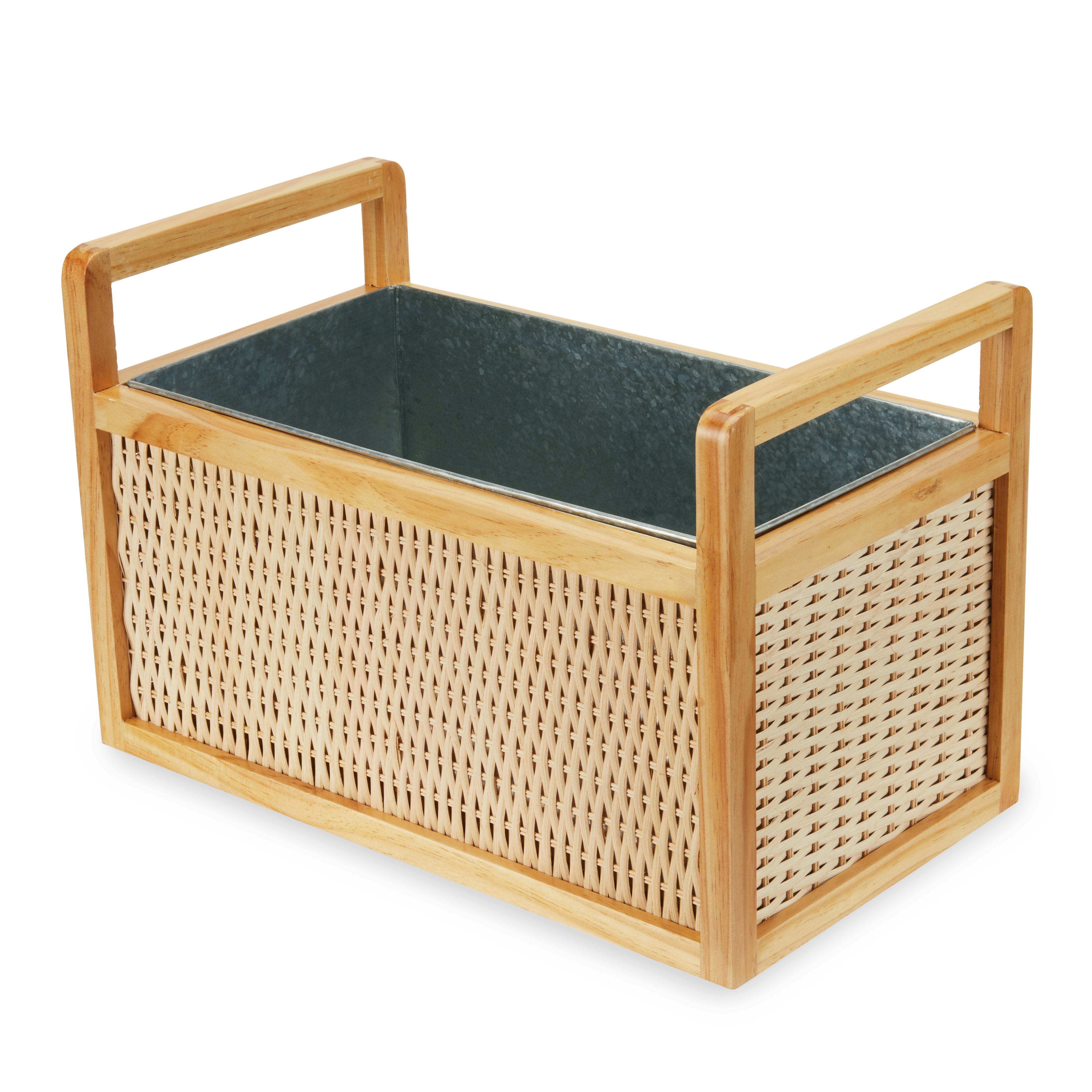 Rattan & Wood Beverage Tub - Thumbnail 2