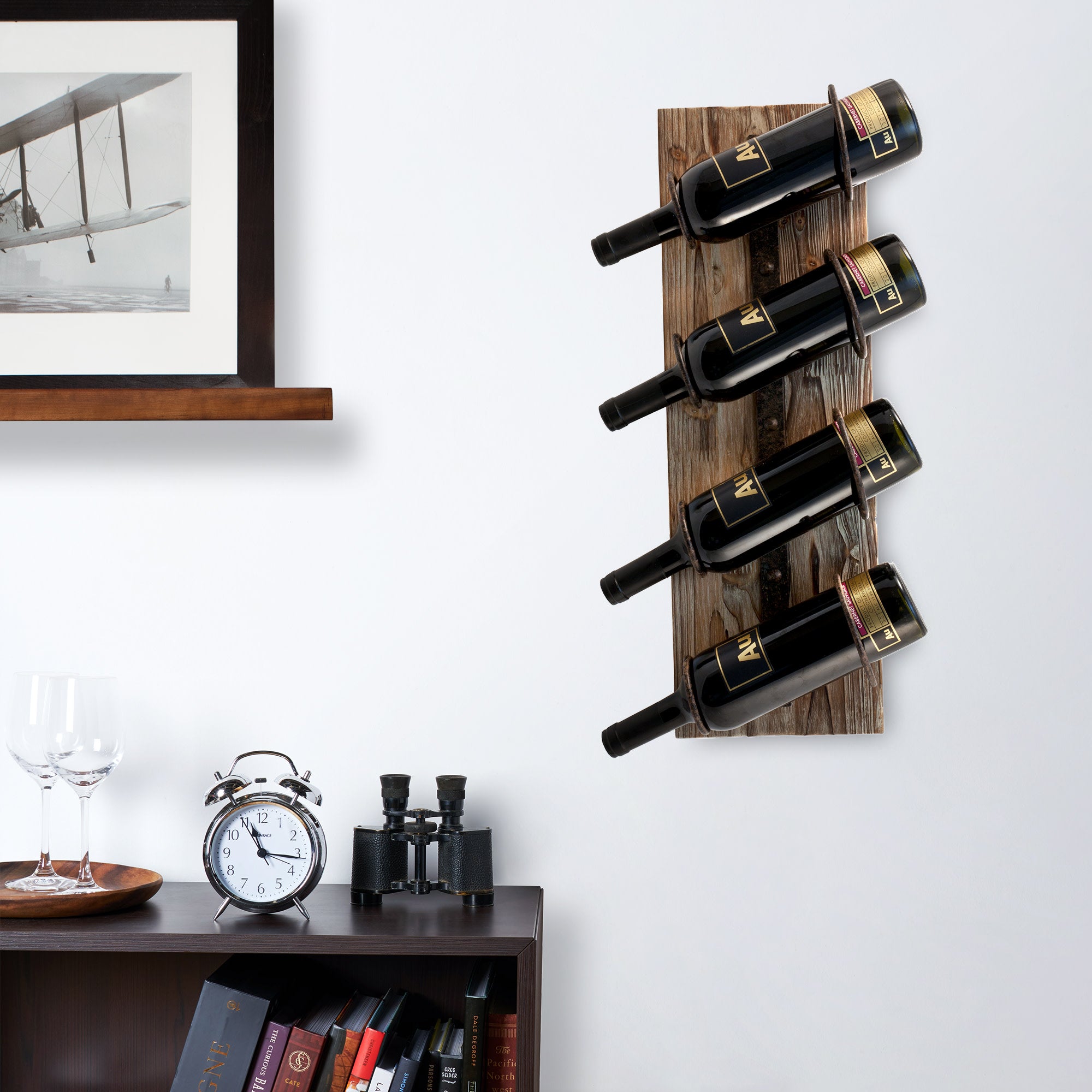 Metal and Wood Wine Rack - Thumbnail 5