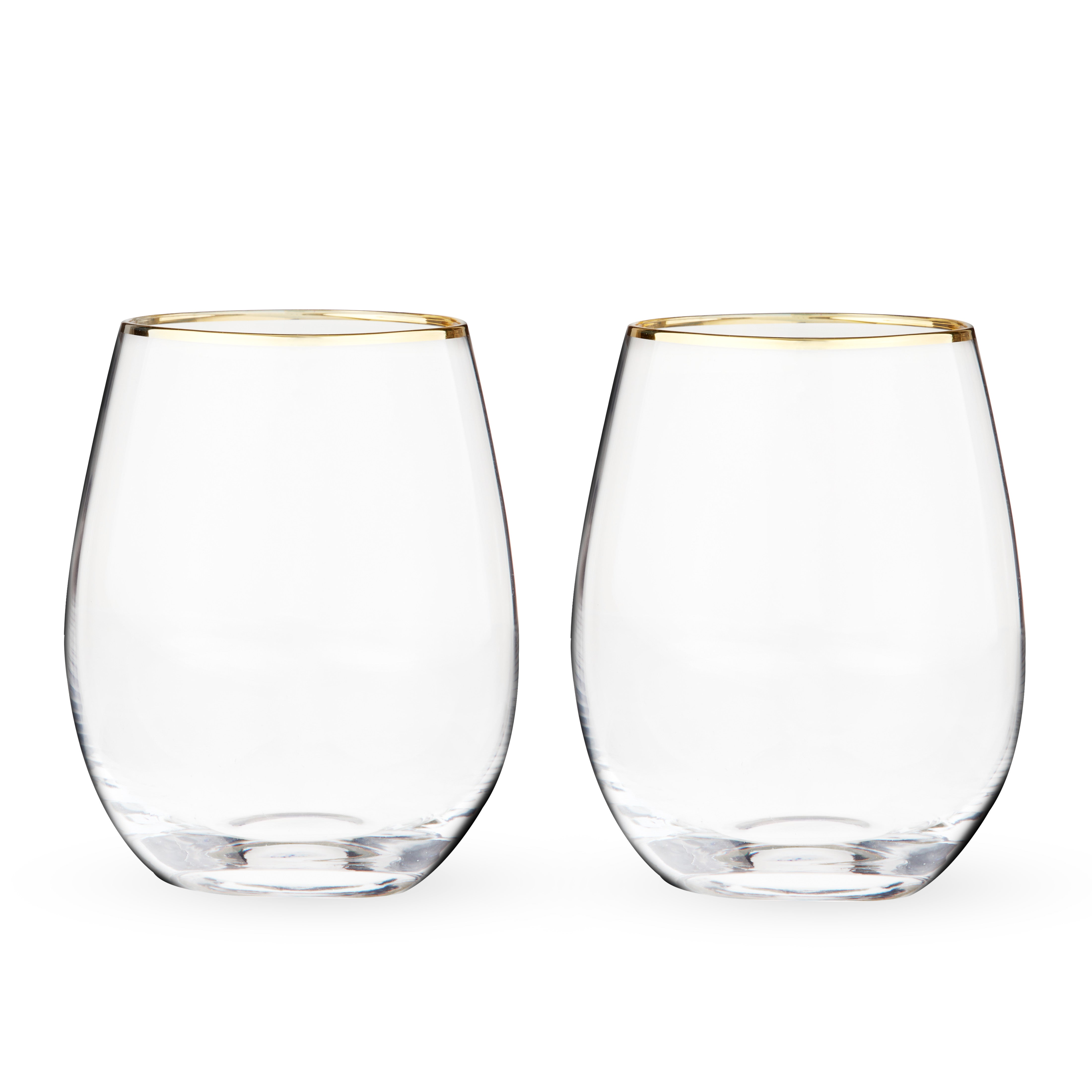 Gilded Stemless Wine Glasses