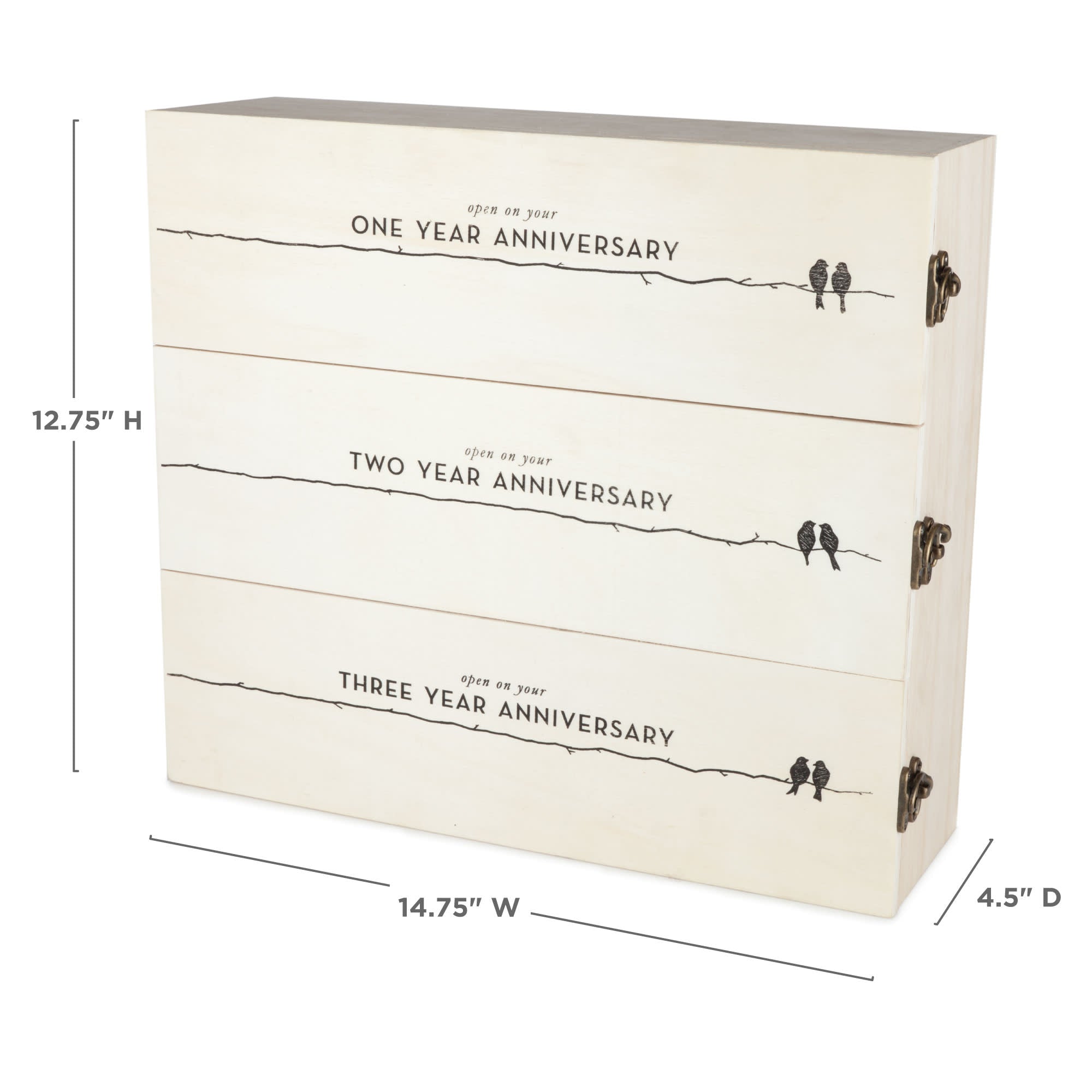 Newlyweds Anniversary Wooden Wine Box - Thumbnail 4