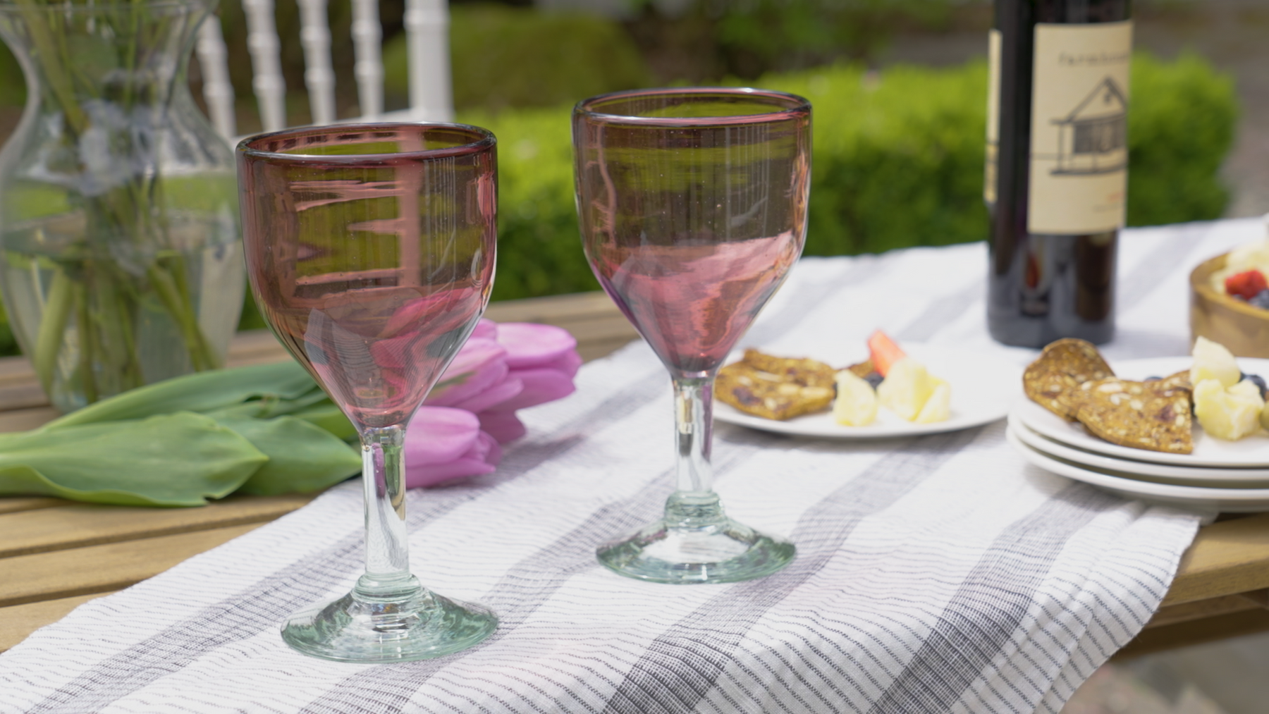 Twine Rosado Stemmed Wine Glass, Set of 2