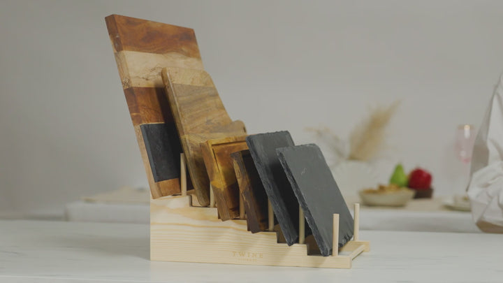 Tiered Wood Cheese Board Display