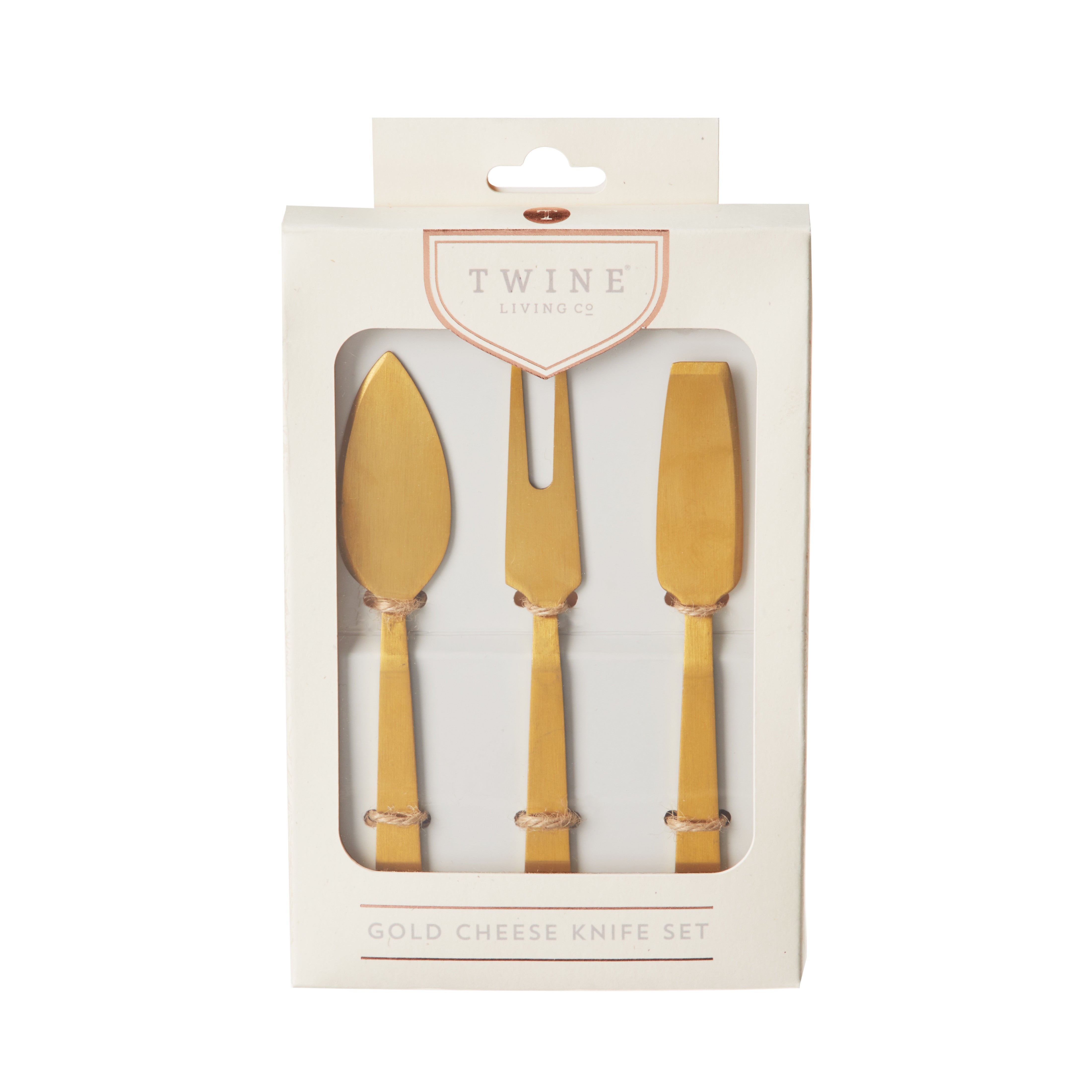 Cheese Knife in Gold, Set of 3 - Thumbnail 2