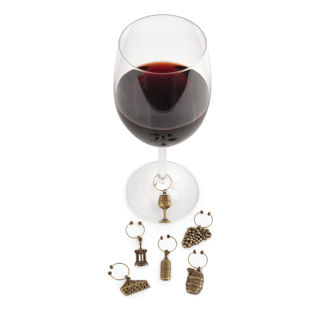 wine glass marker Twine Antiqued Farmhouse Decor Wine Charms, Drink Markers and Glass Markers  for Wine Party and Birthday Party Favors, Wine Accessories, 6 Count – Twine  Living