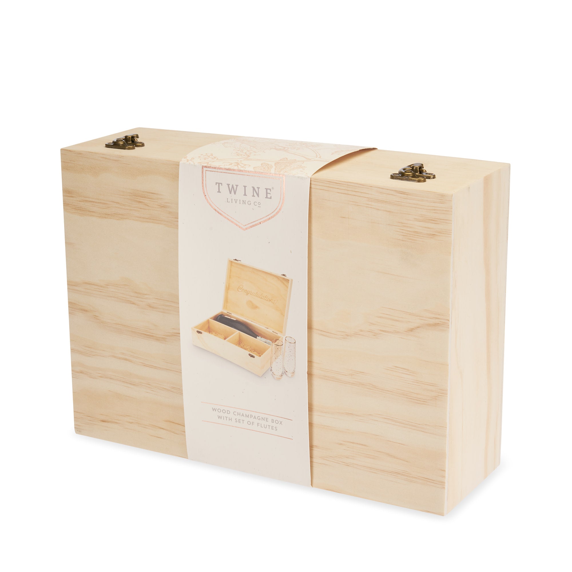 Twine Living Celebrate Wood Champagne Box