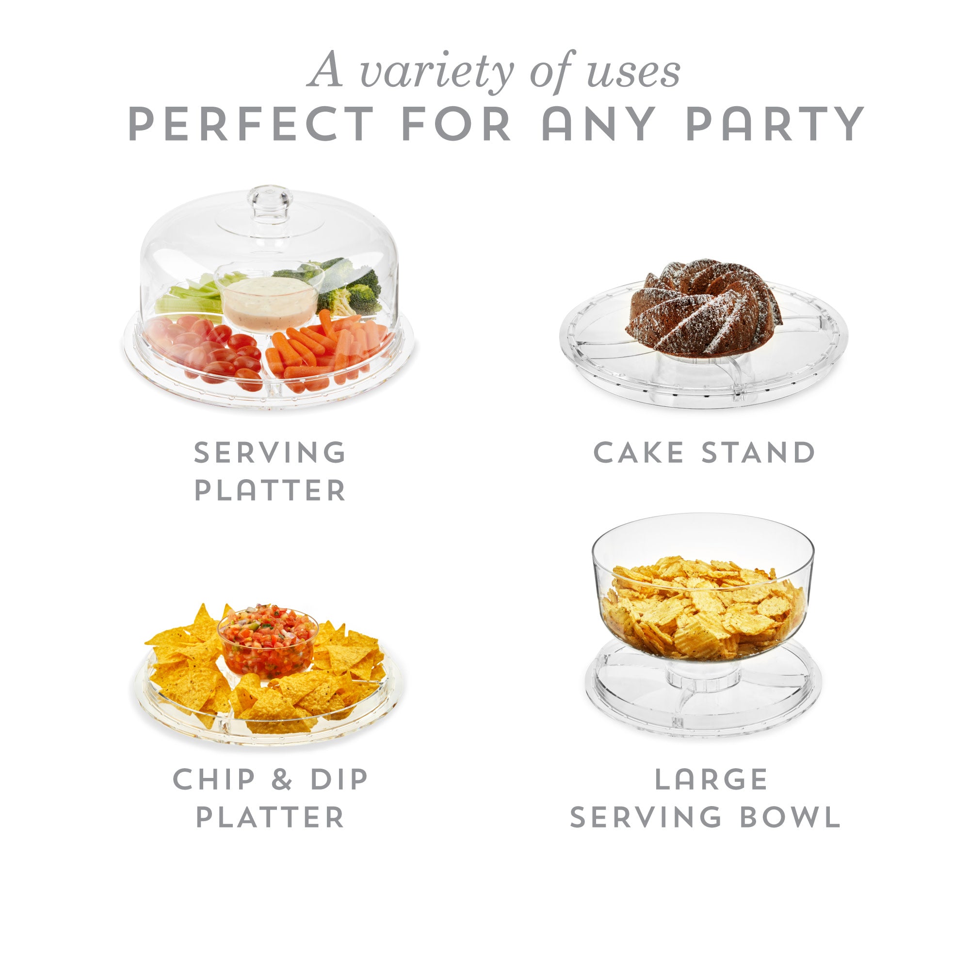 Multi-Functional Acrylic Server with Bundt Cake Mold - Thumbnail 5