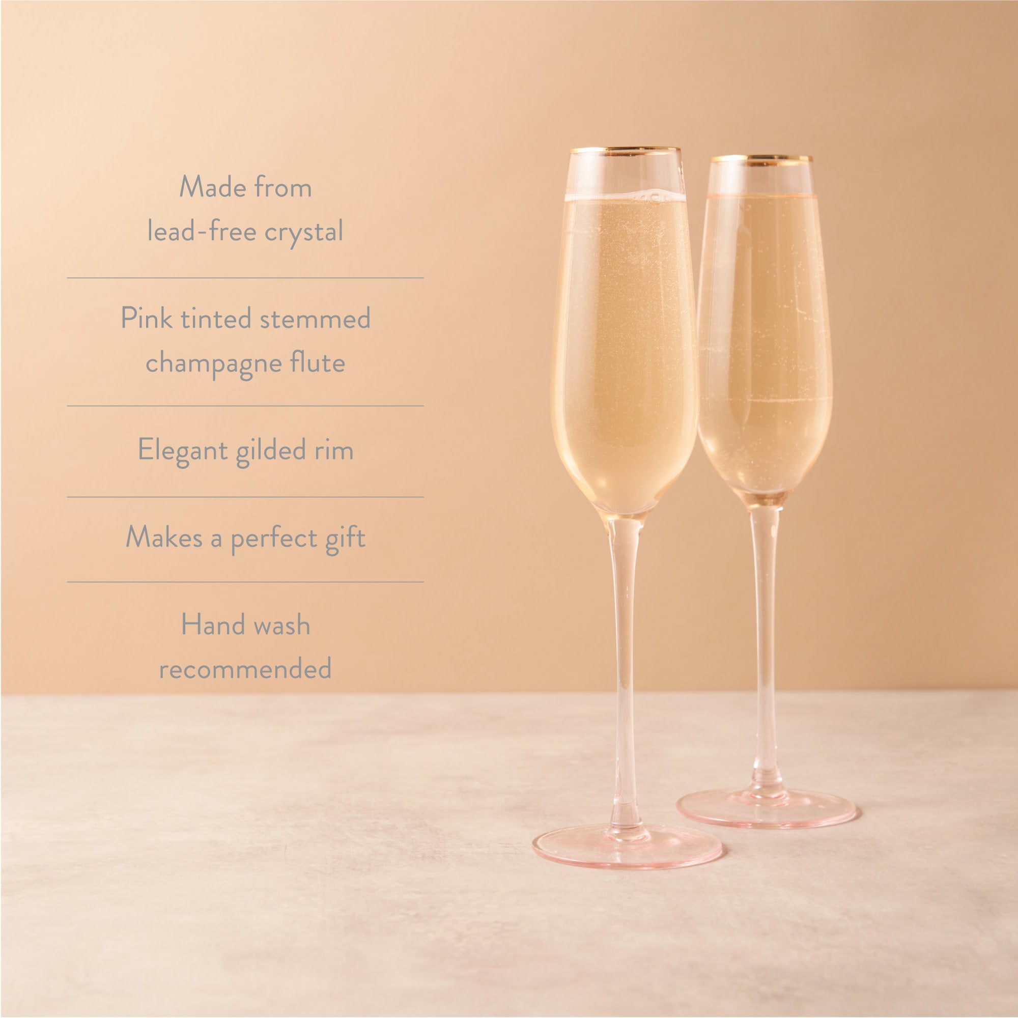 Rose Crystal Champagne Flute Set - Thumbnail 3