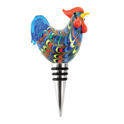Rooster Glass Bottle Stopper - Thumbnail 3
