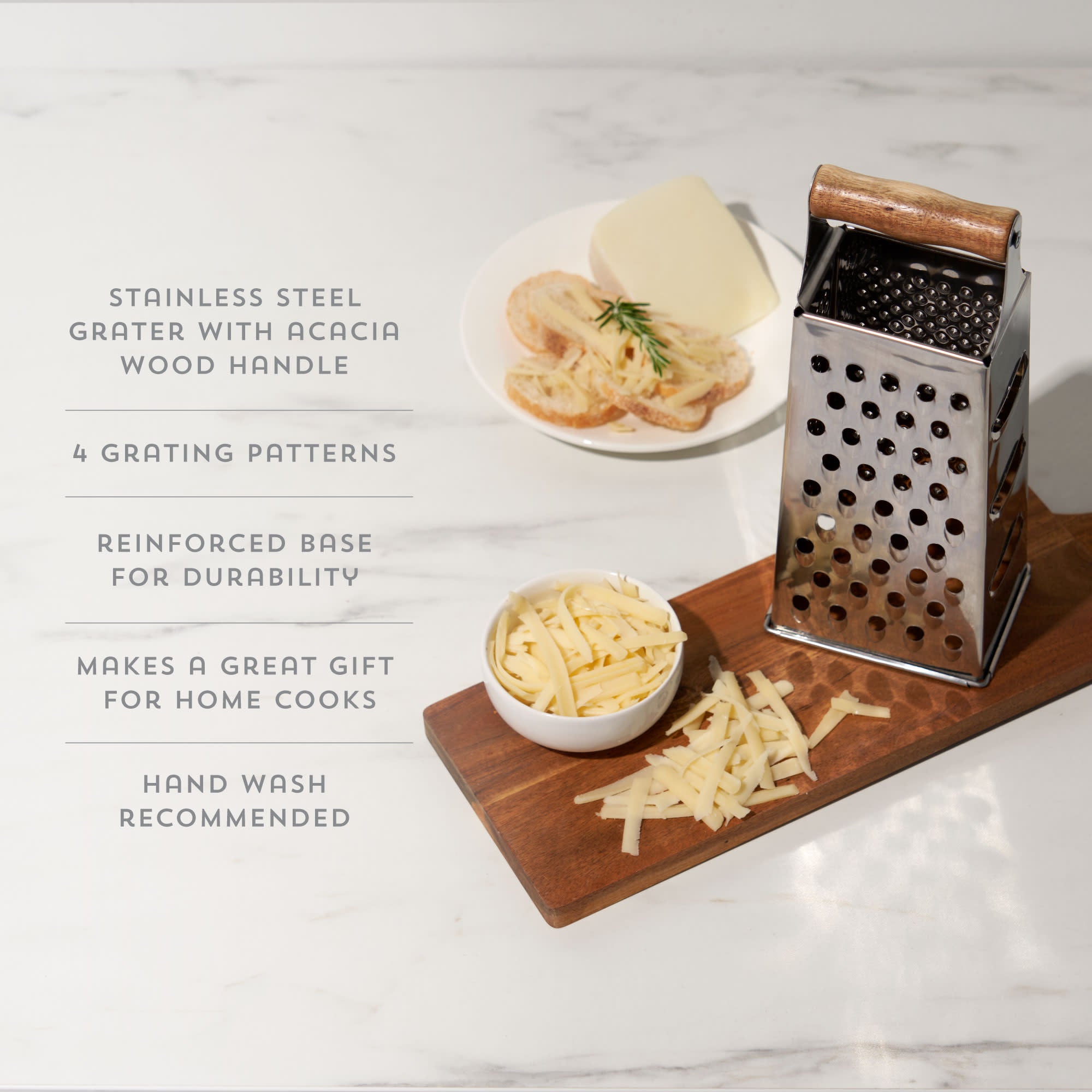 Acacia Wood Handled Cheese Grater - Thumbnail 2