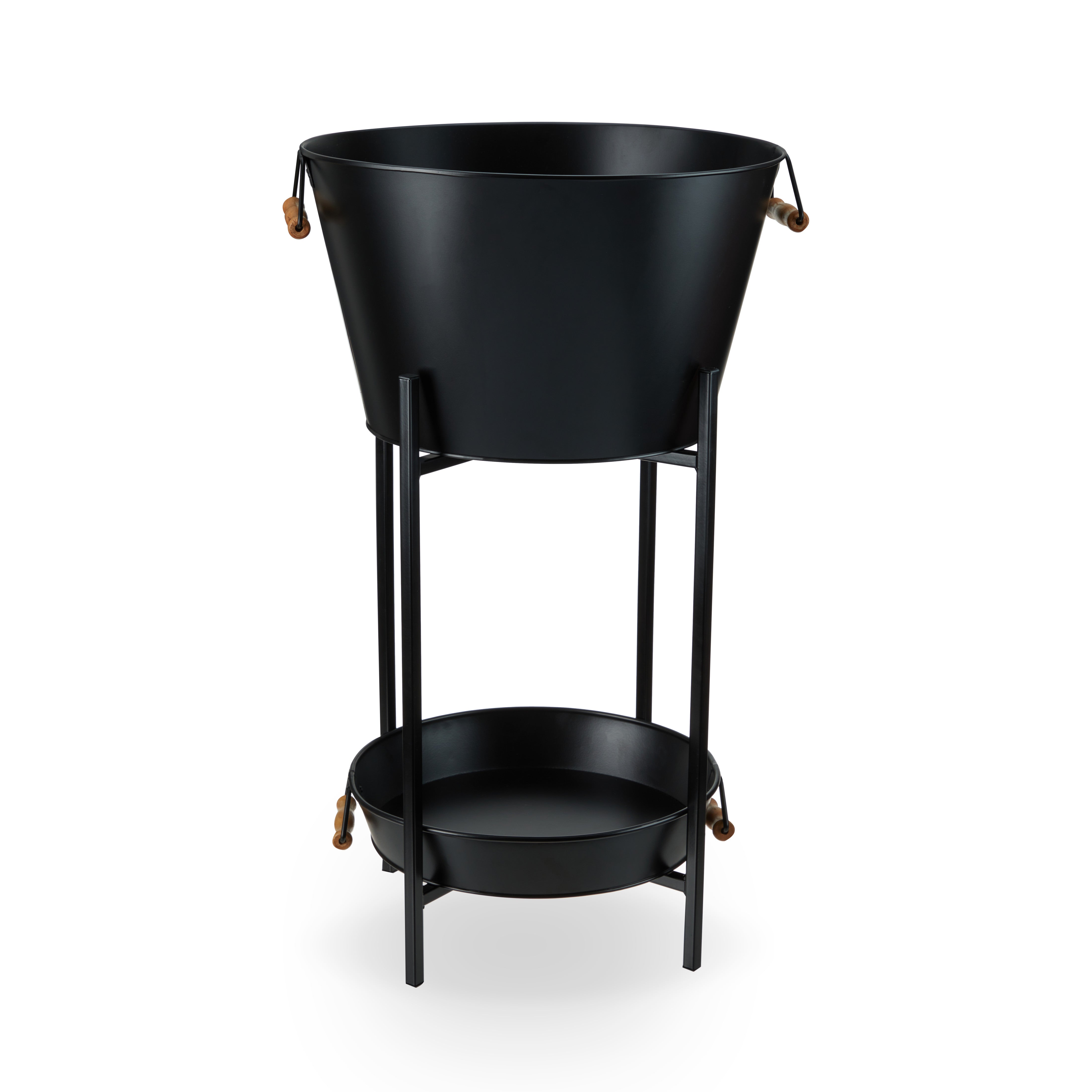 Beverage Tub with Stand & Tray in Black - Thumbnail 3