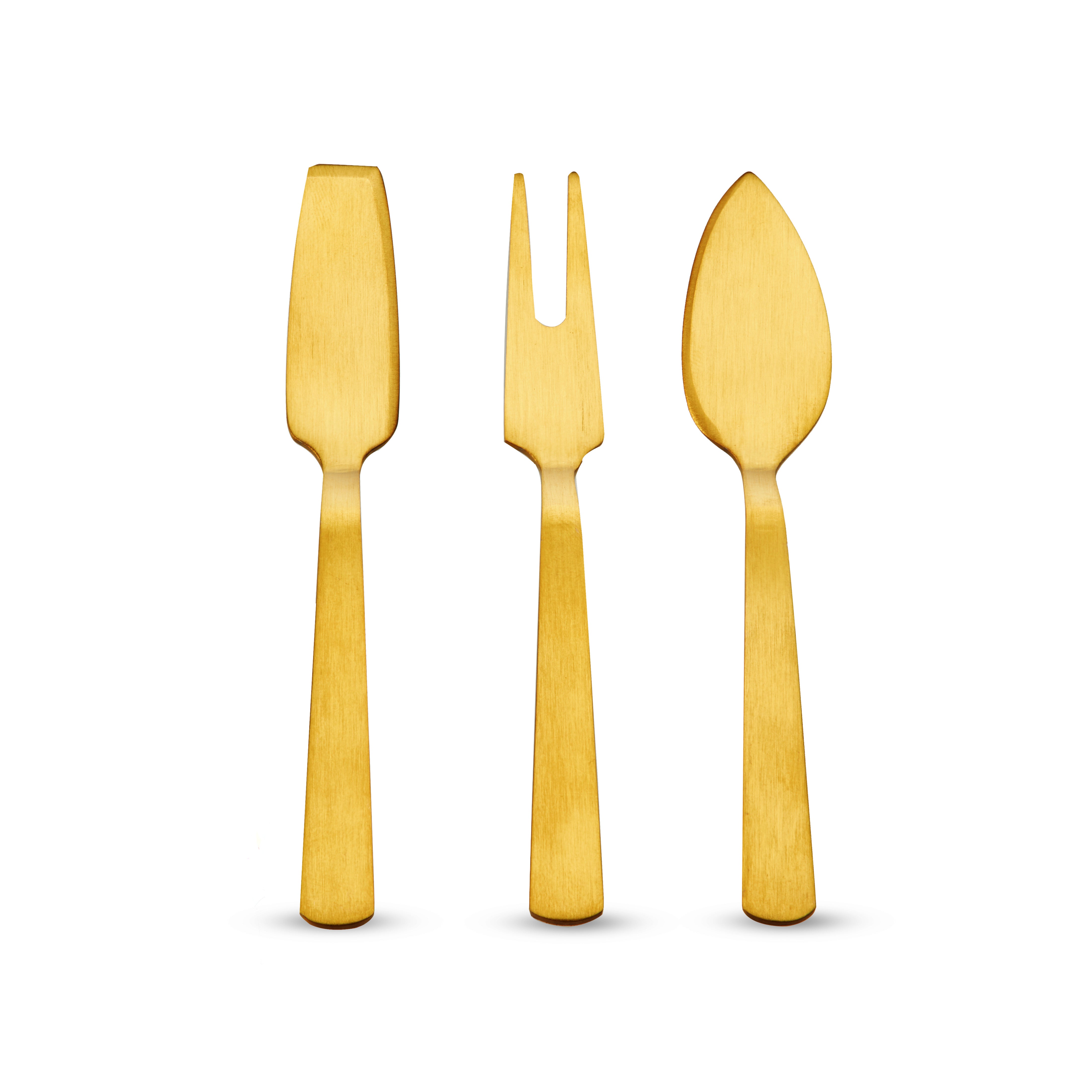 Cheese Knife in Gold, Set of 3 - Thumbnail 4