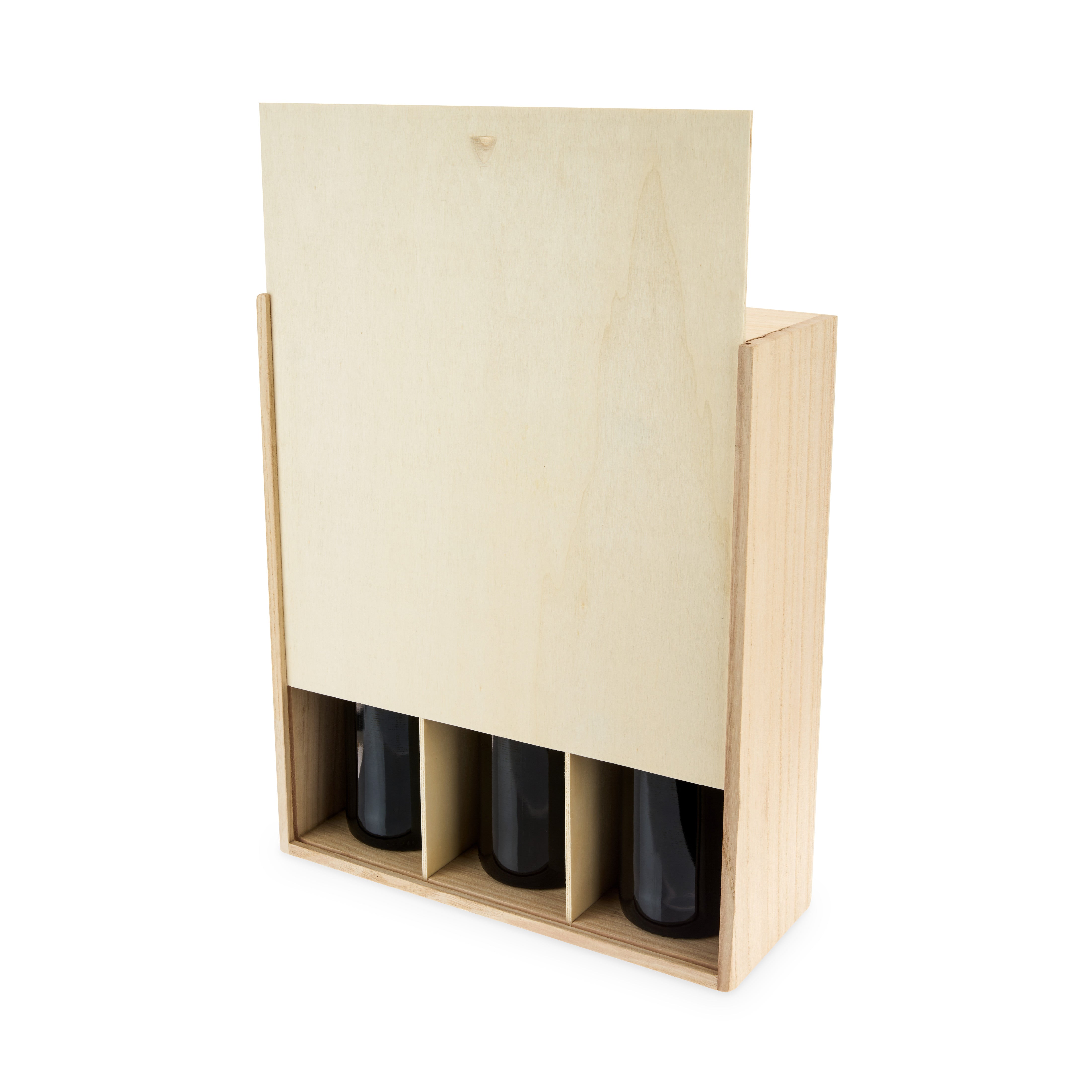 3-Bottle Wood Wine Box