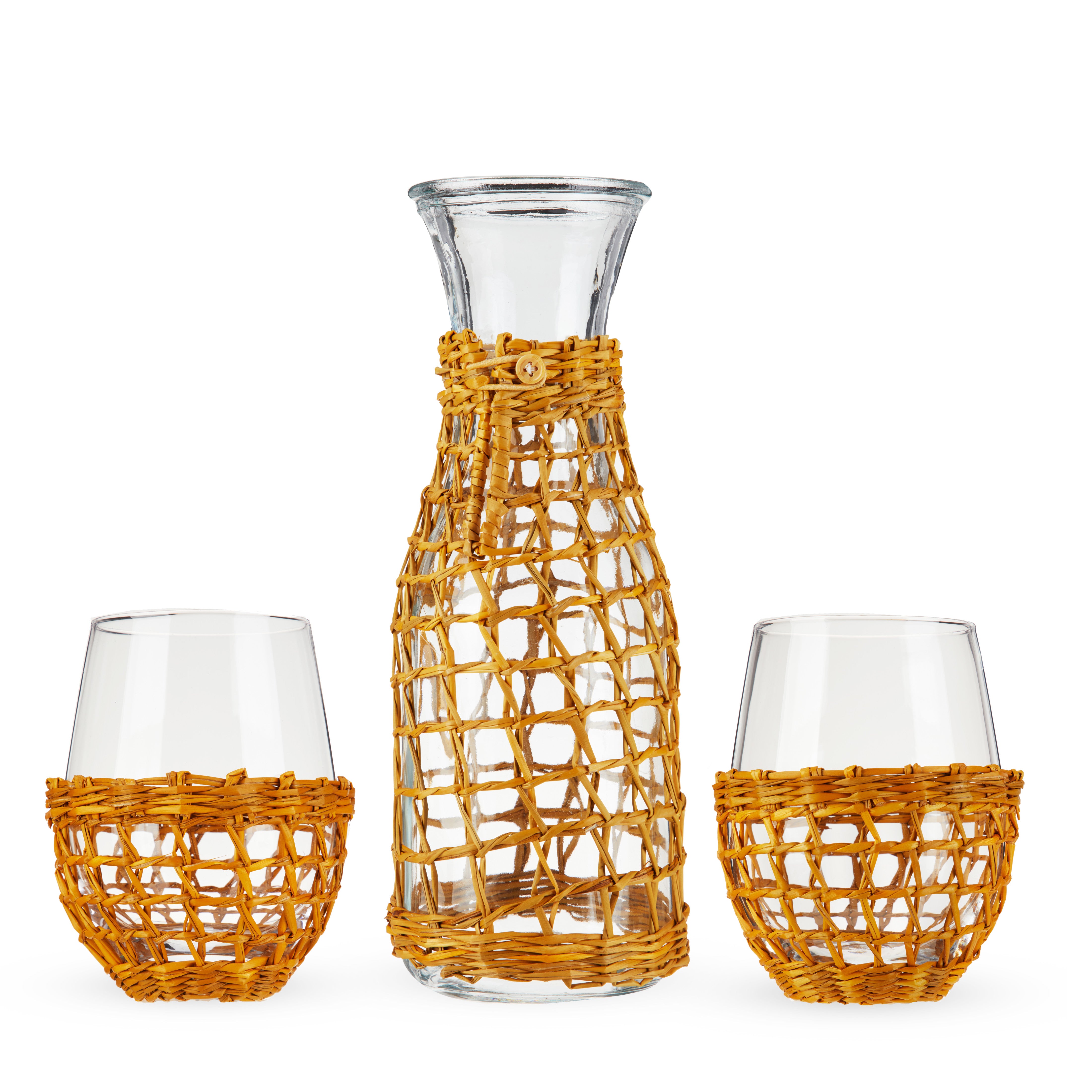 Island Carafe & Stemless Wine Glass Set - Thumbnail 3
