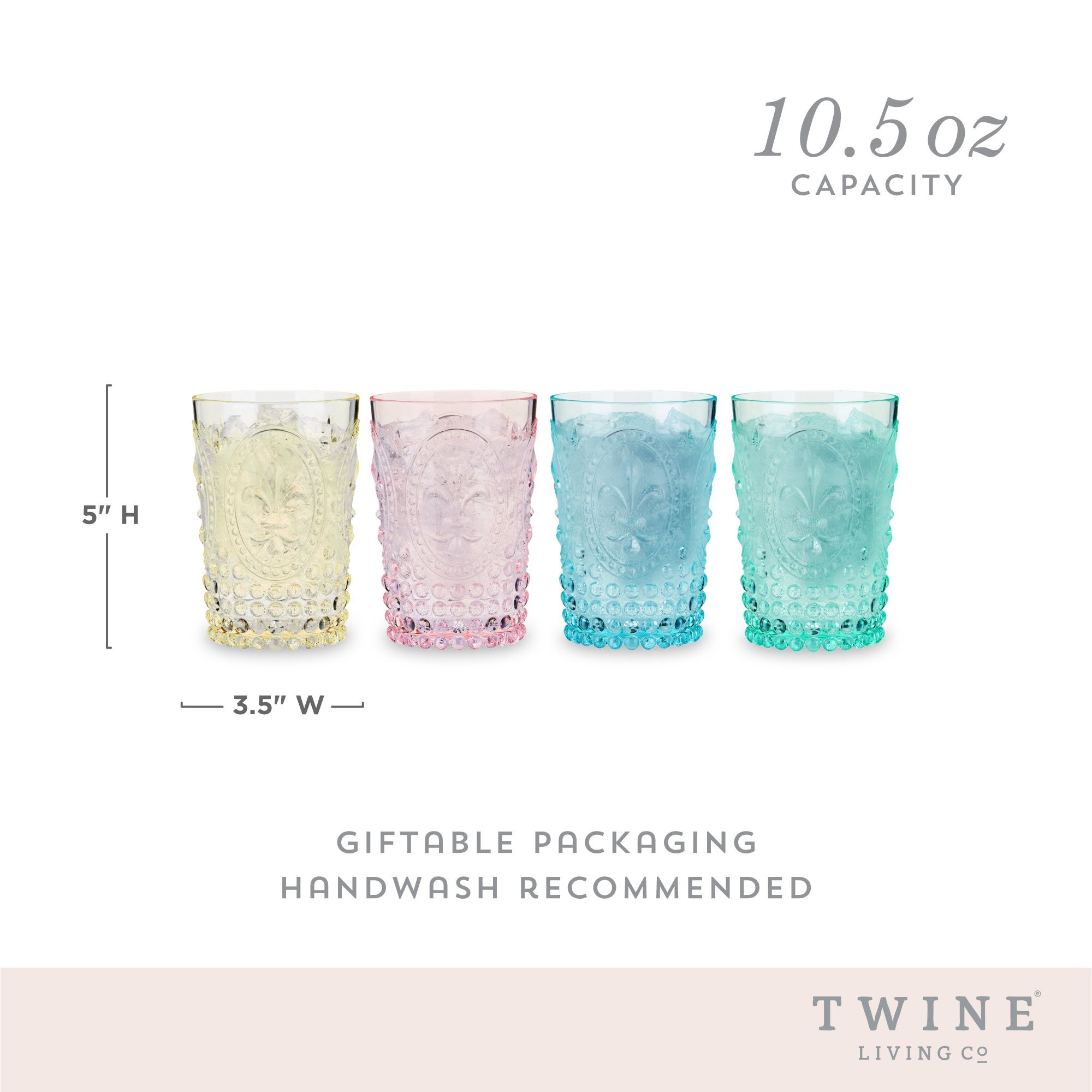 Acrylic Embossed Tumblers, Set of 4 - Thumbnail 5