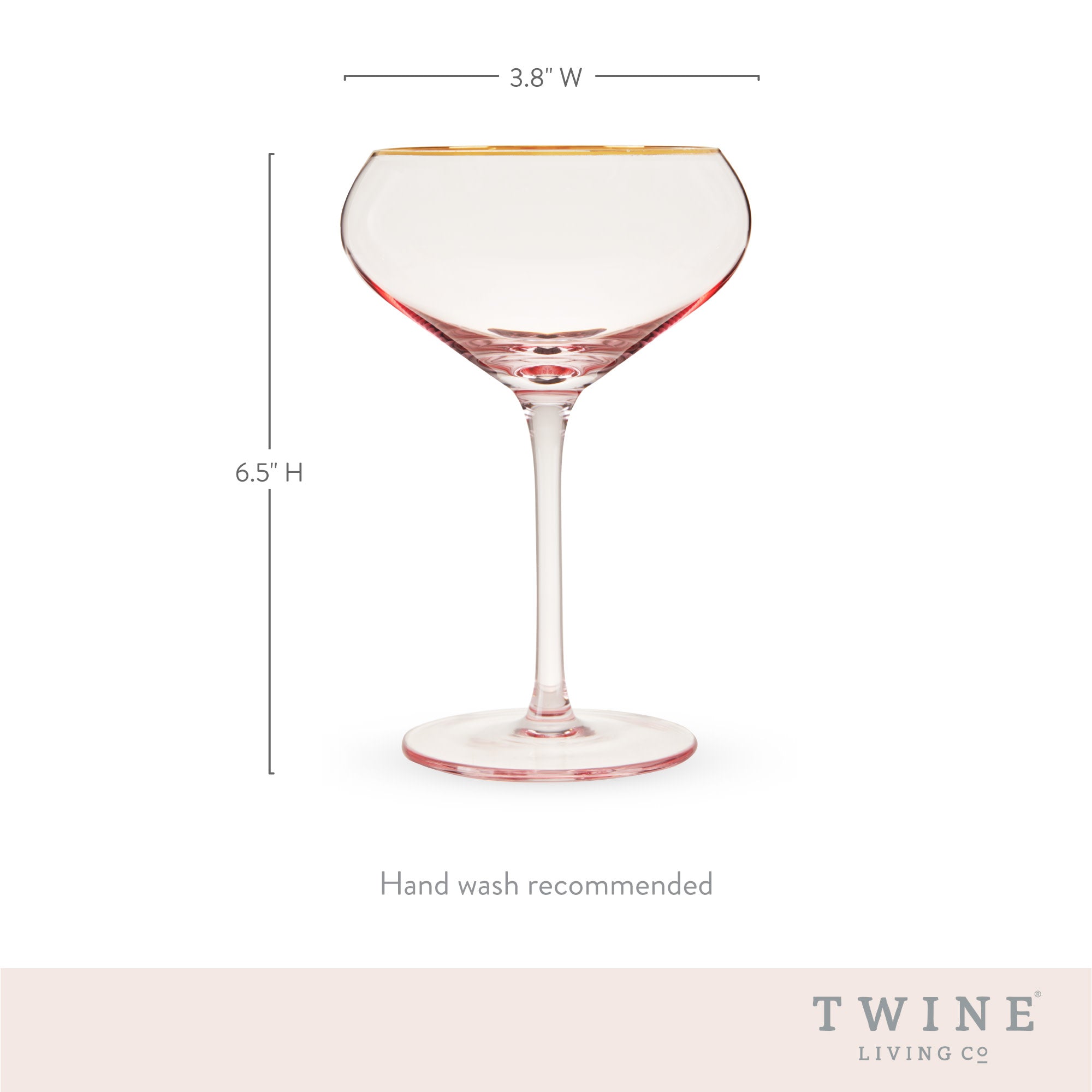 Rose Crystal Coupe Glasses, Set of 2 - Thumbnail 5