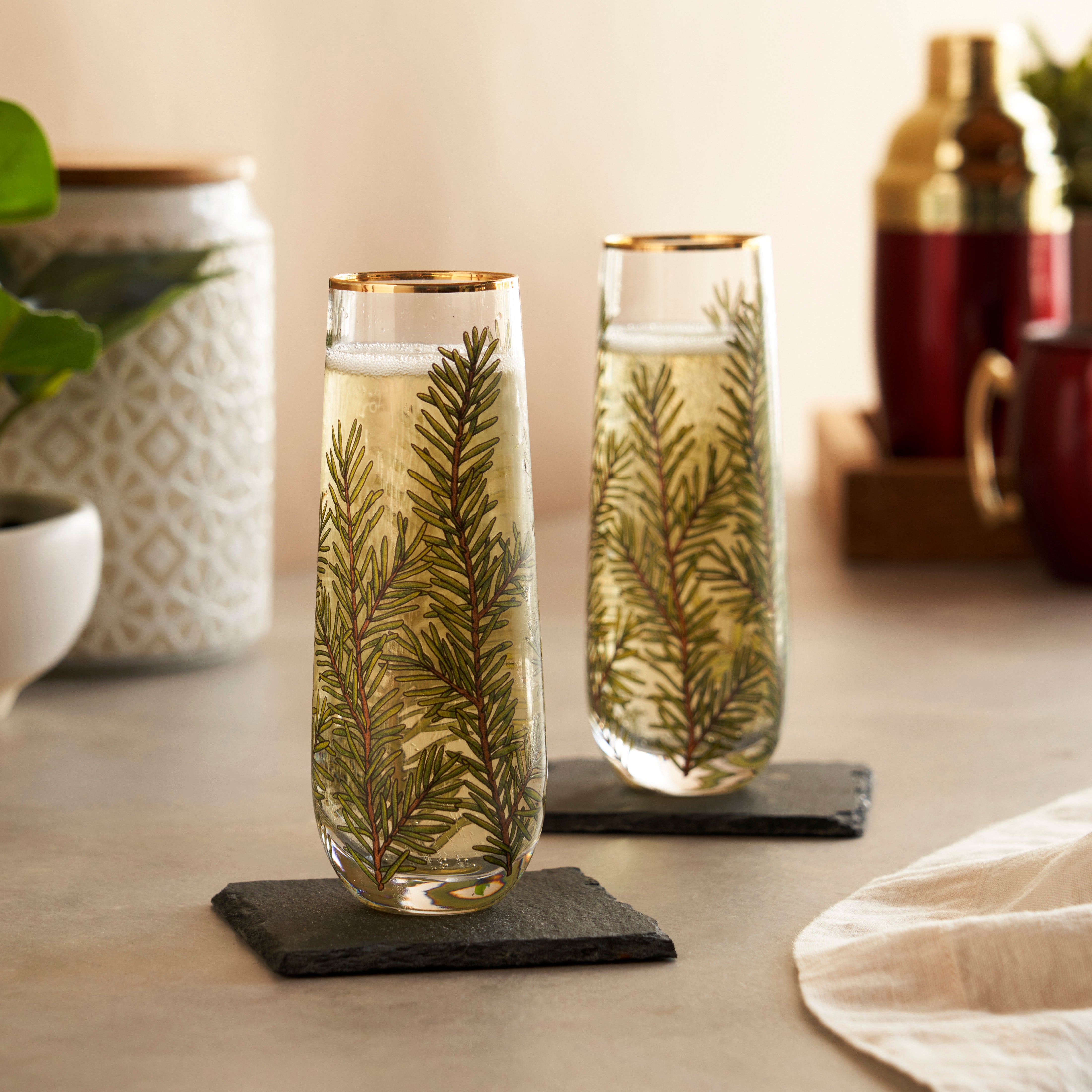 Woodland Stemless Champagne Flute Set - Thumbnail 3