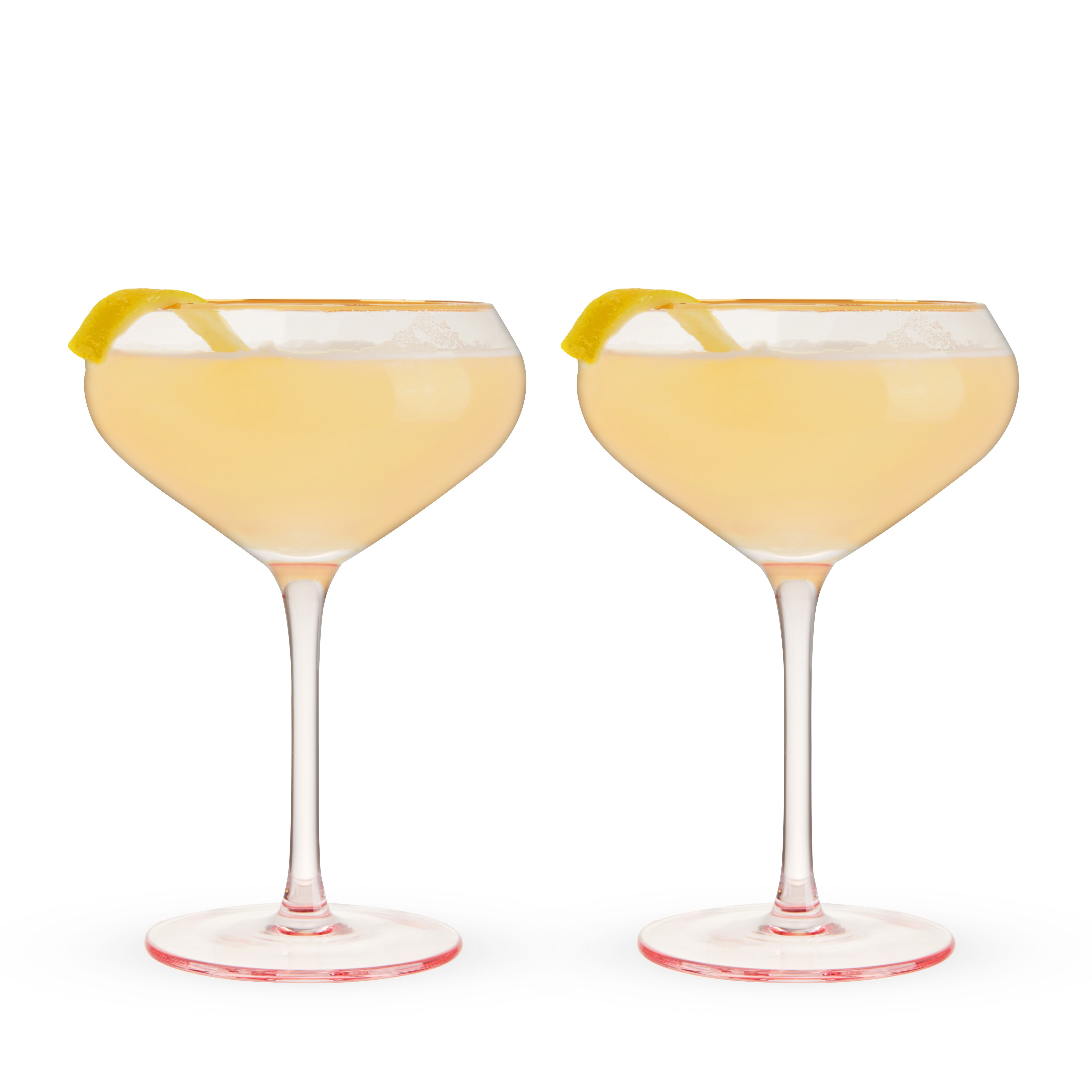 Rose Crystal Coupe Glasses, Set of 2 - Thumbnail 2