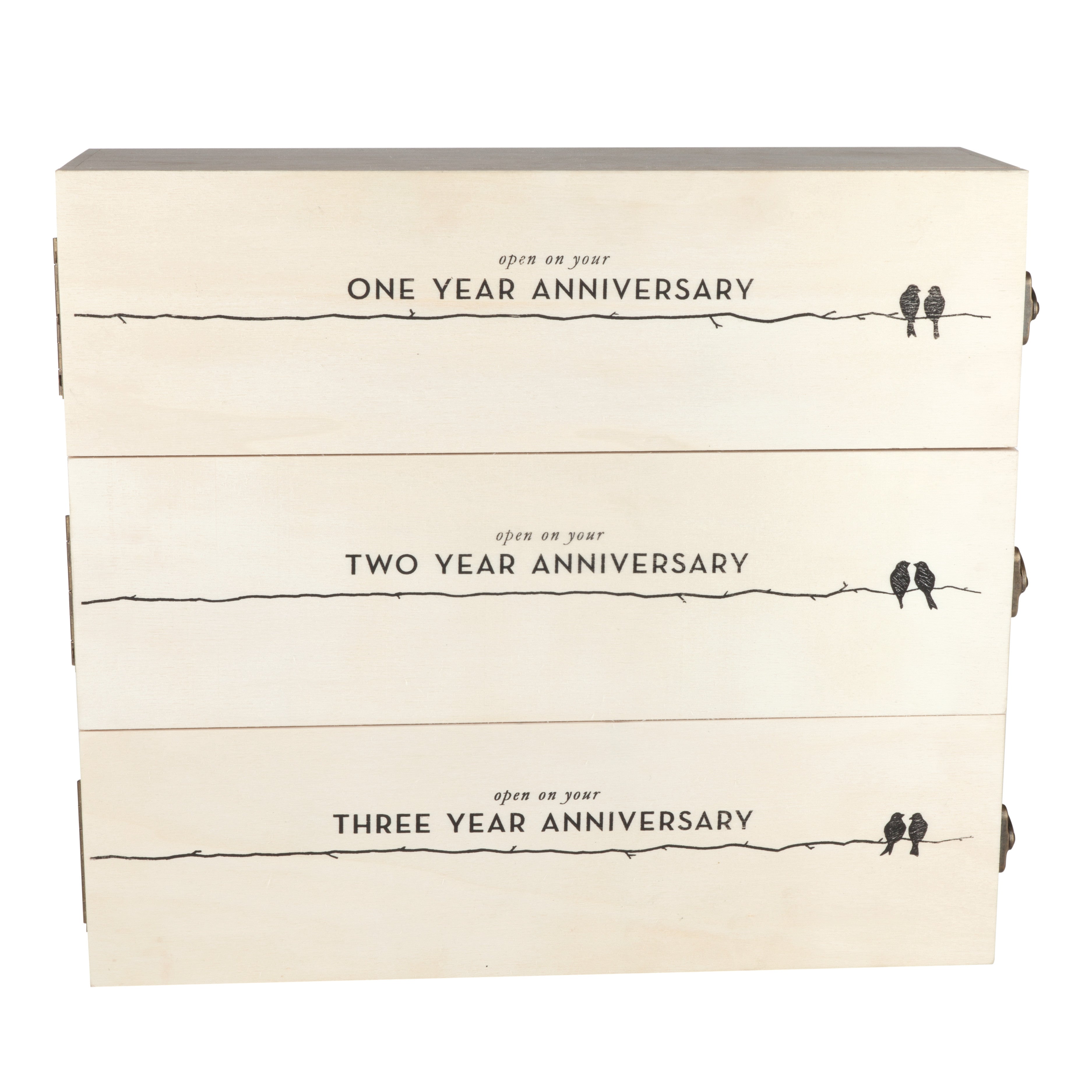 Newlyweds Anniversary Wooden Wine Box