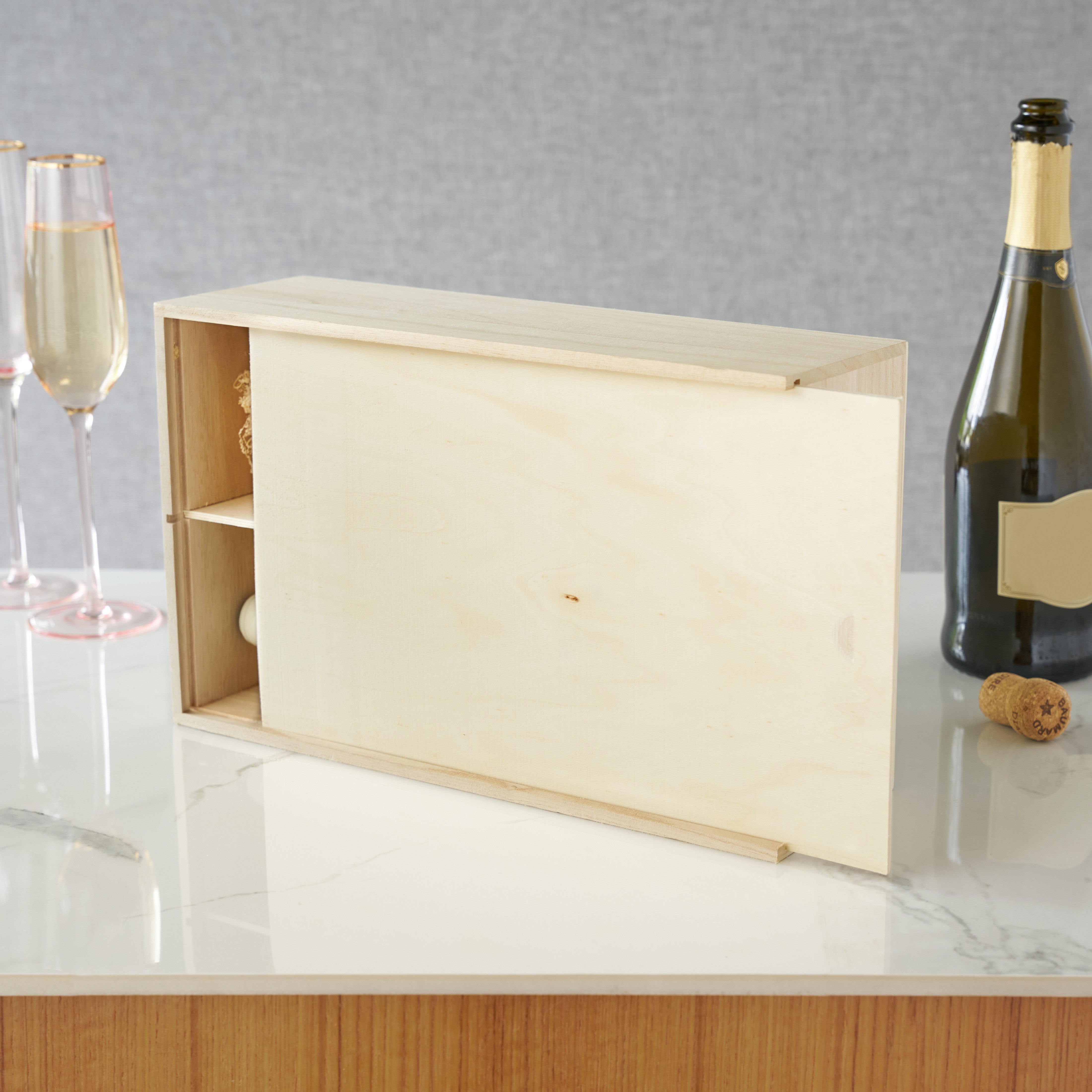 2-Bottle Paulownia Wood Wine Box - Thumbnail 3