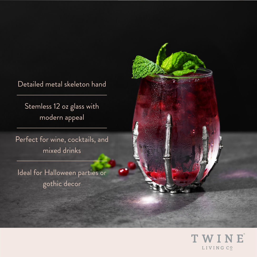 Skeleton Stemless Wine Glass