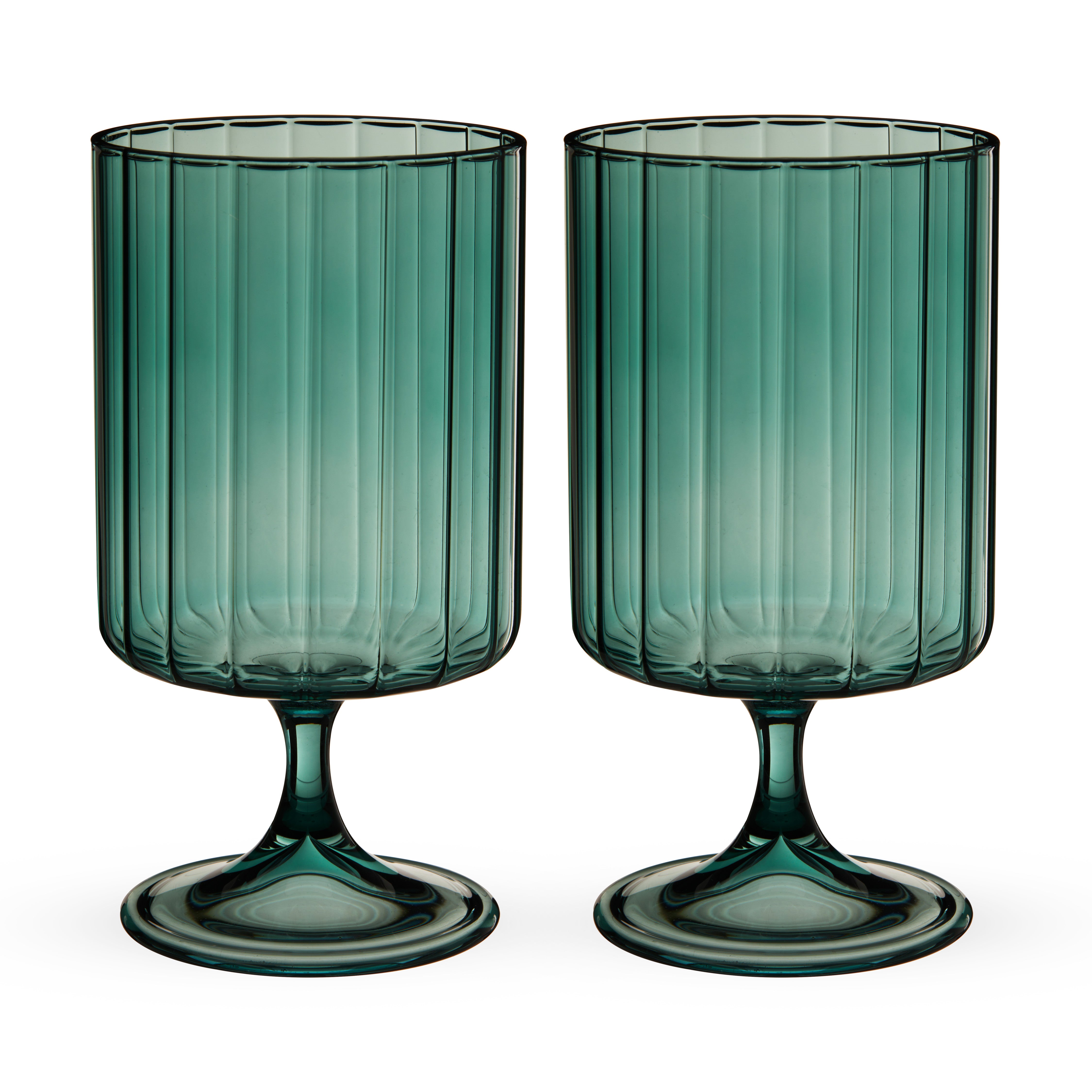 Malachite Stemmed Optic Tumblers, Set of 2
