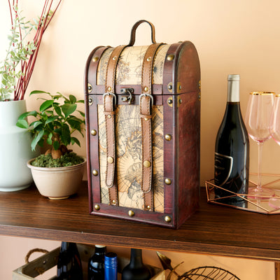 UPGRADE YOUR WINE BOTTLE GIFTING - This vintage style wooden wine box elevates the usual gift bottle experience beyond the basic wine bag. Also works as a great storage solution in your home, keeping bottles away from light.14.5" H x 8.5" W x 6" D.