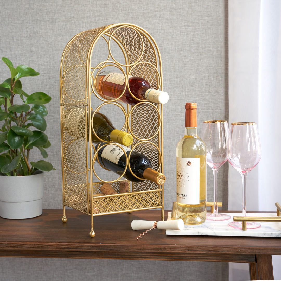 Gold wine rack sale